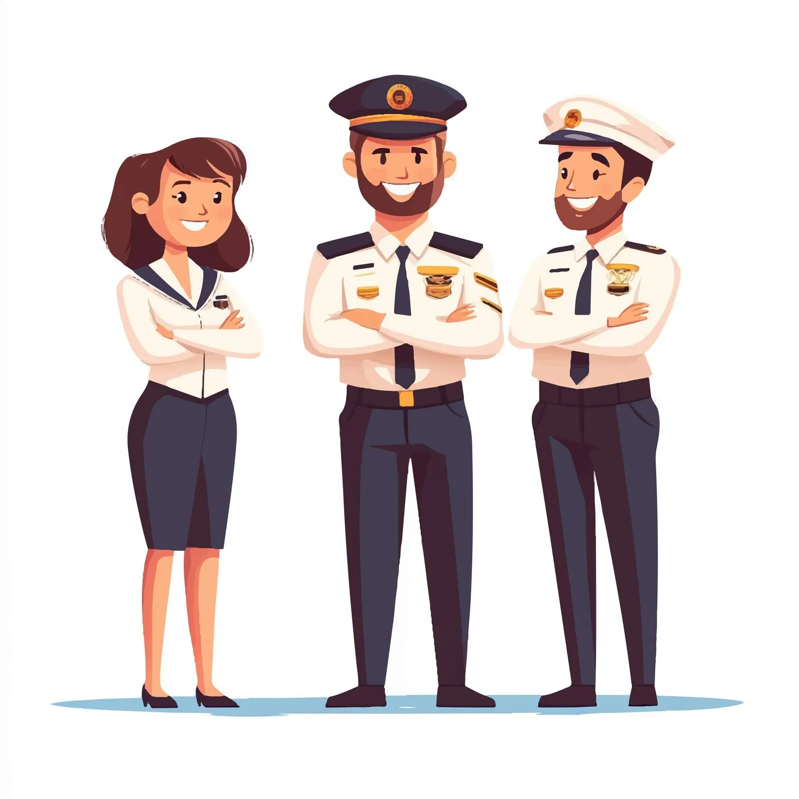 Airline Crew: Captain, Pilot, and Flight Attendants — free download from Dotvec