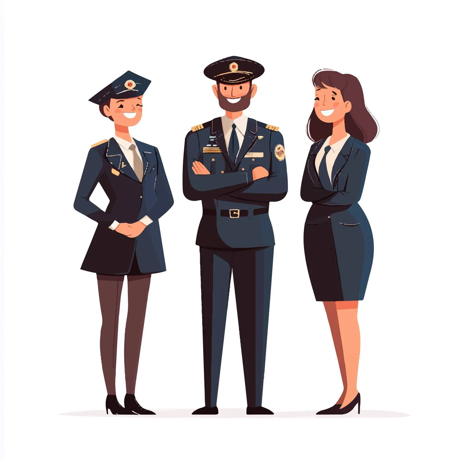 Aircraft Crew: Captain, Pilot, Assistant, and Stewards — free download from Dotvec