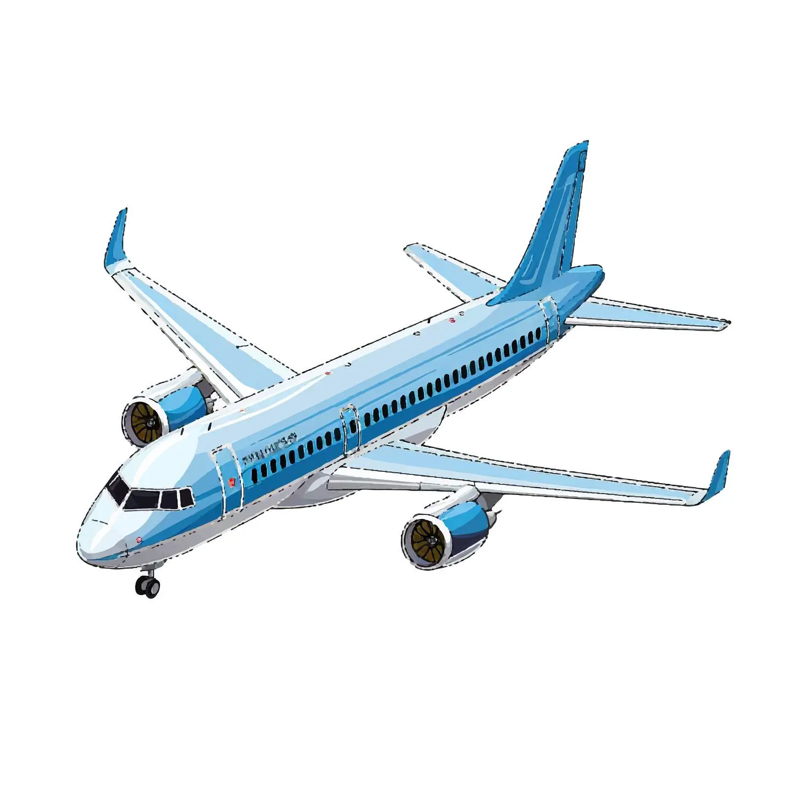 Vector Aircraft Illustration on White Background — free download from Dotvec