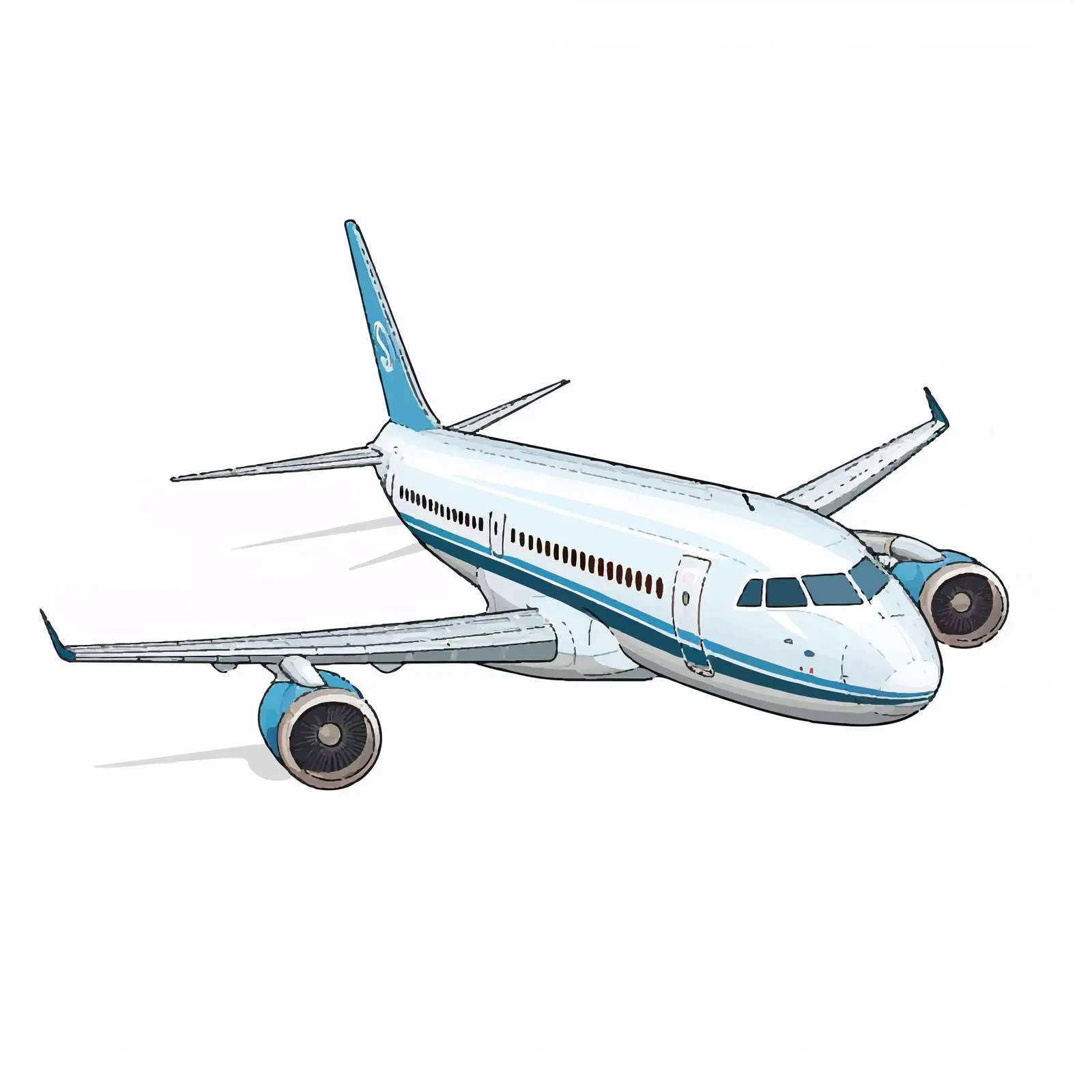 Airplane Line Vector Illustration on White Background — free download from Dotvec