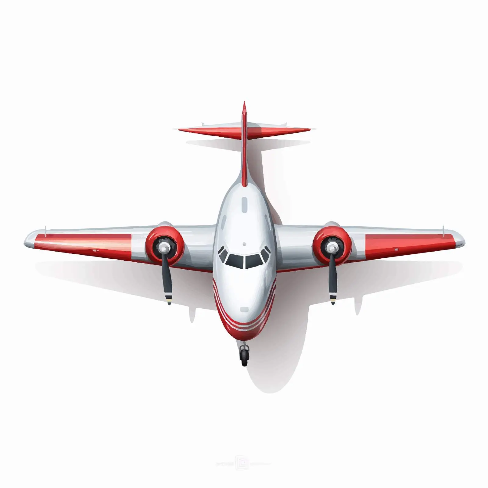 Detailed Aircraft Vector Illustration on White Background – free propeller image from Dotvec