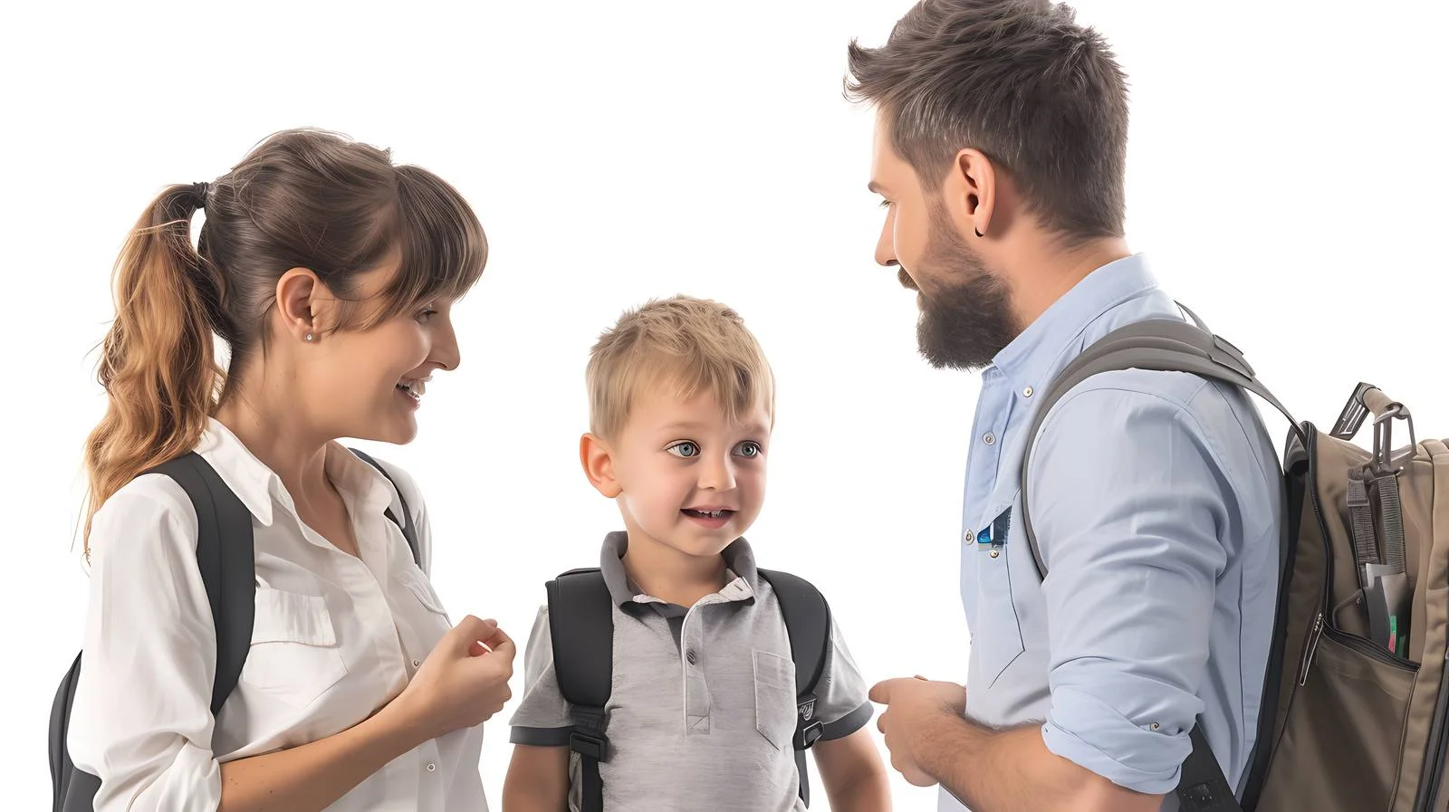 Airline Staff Assisting Family with Toddler — free download from Dotvec