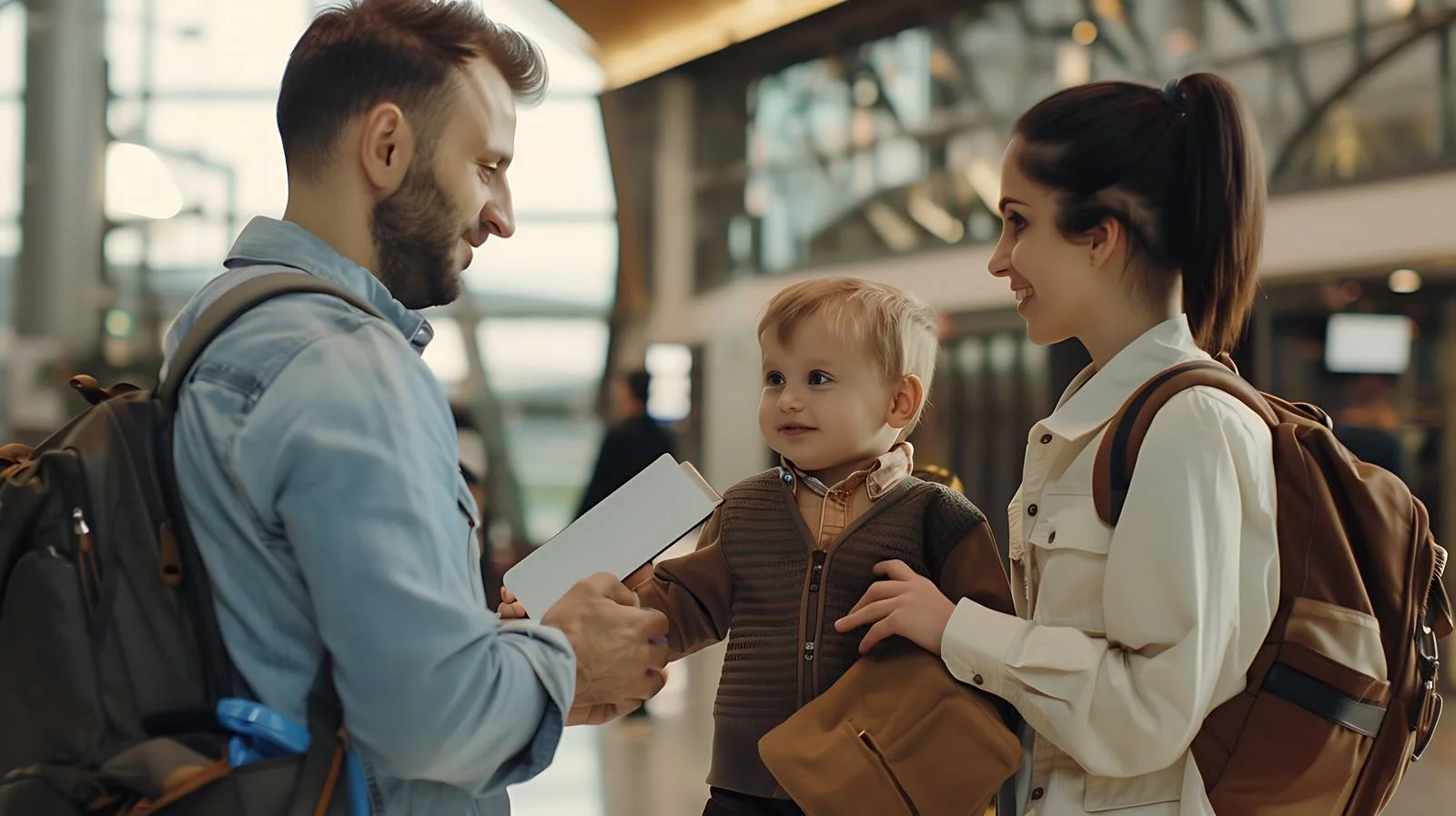 Airline Employee with Family and Toddler — free download from Dotvec