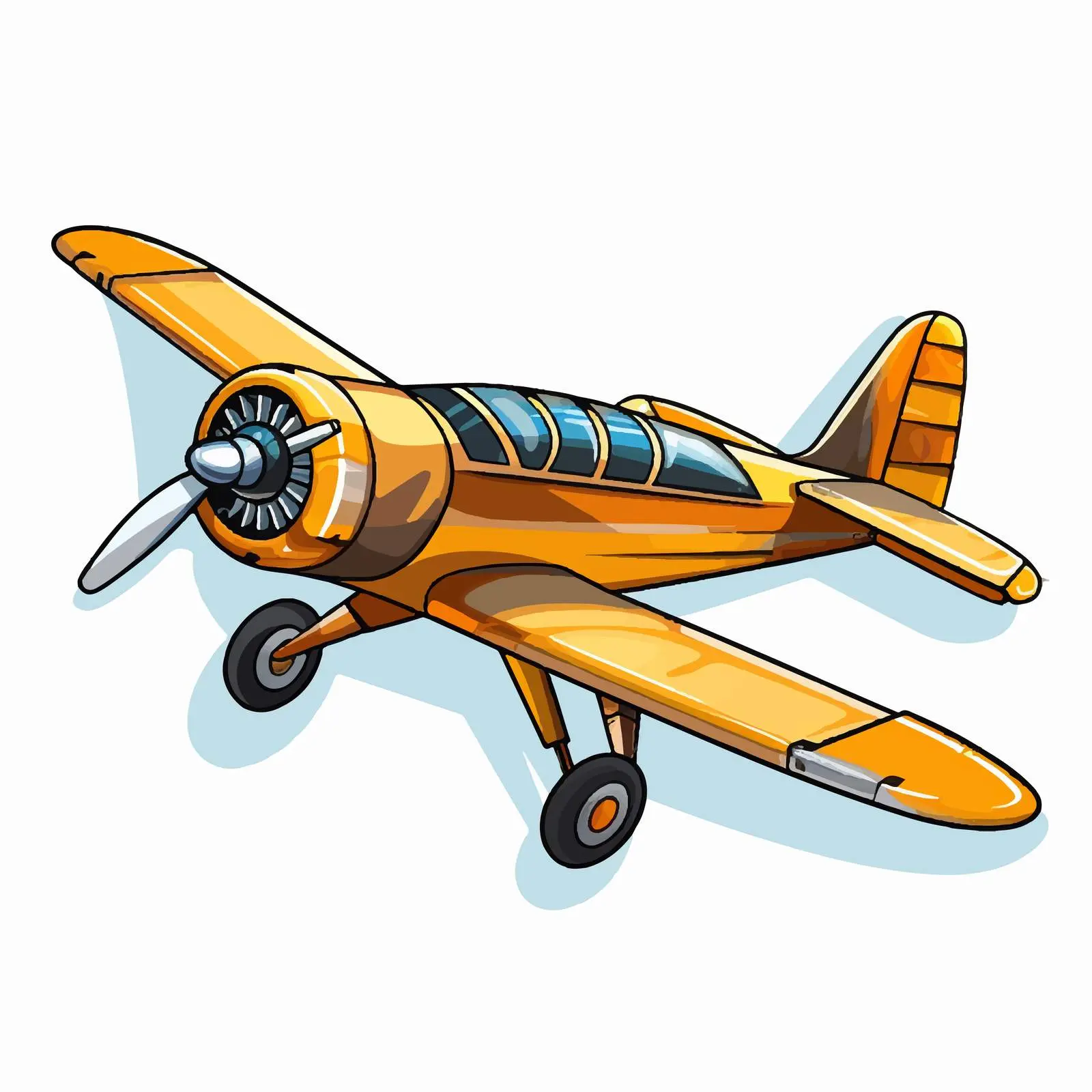 Cartoon Airplane Sticker on White Background — free download from Dotvec