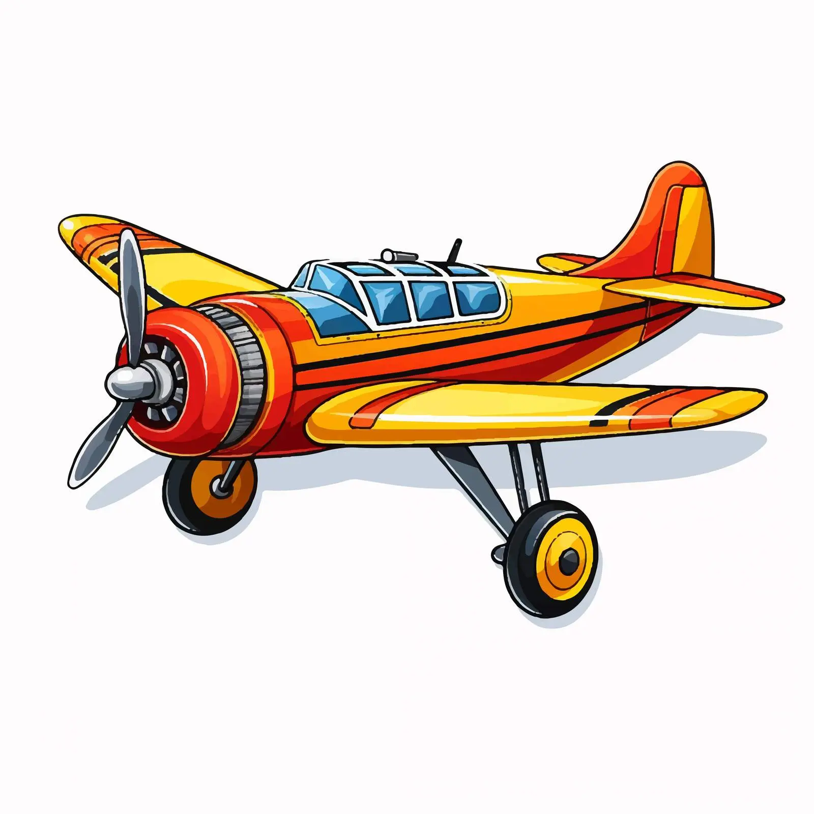 Cartoon Airplane Sticker Illustration on White Background — free download from Dotvec