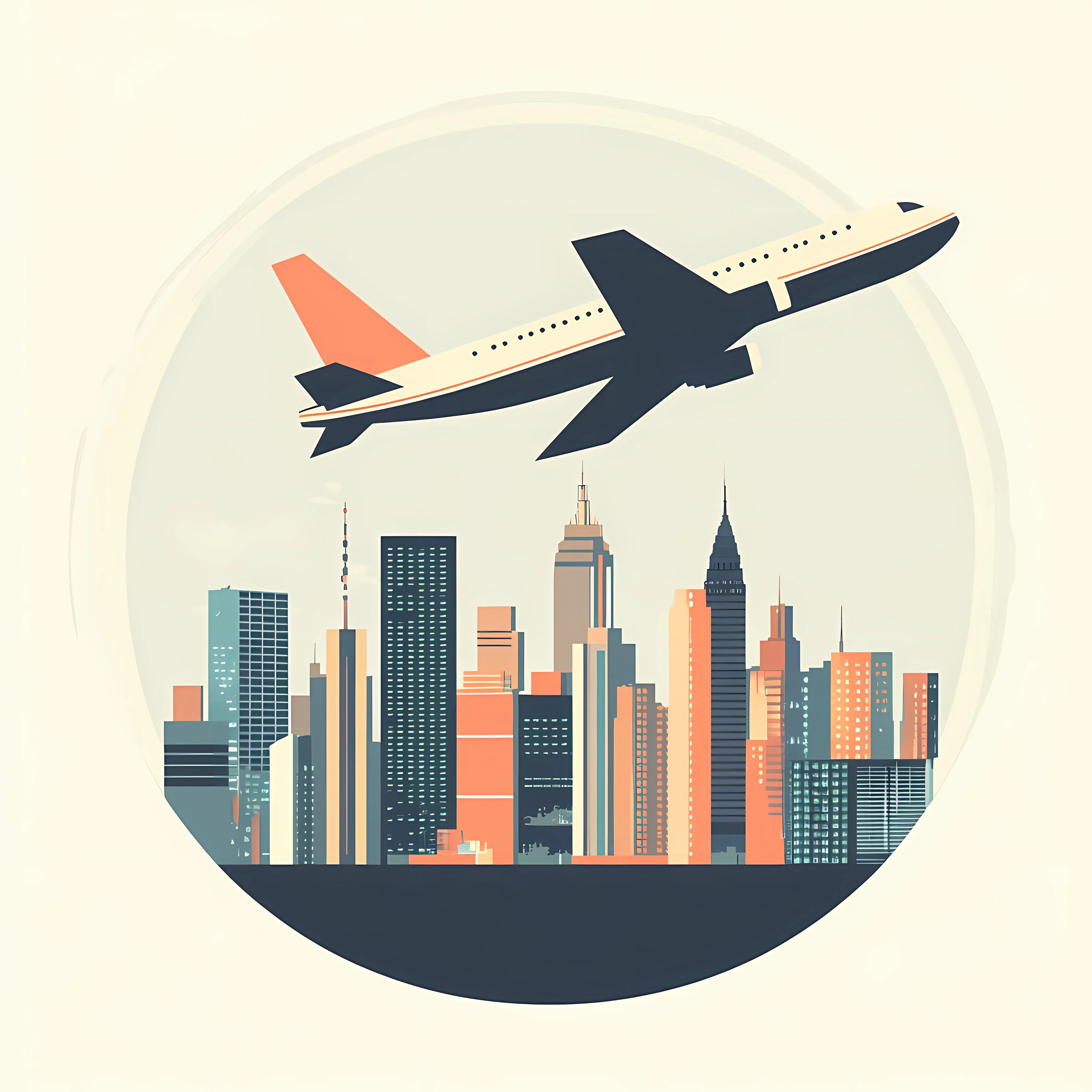 Airplane Flying Over Beautiful City Vector Illustration — free download from Dotvec