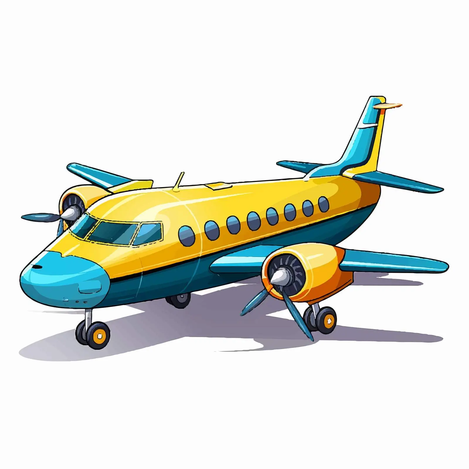 Cartoon Airplane Vector Illustration — free download from Dotvec