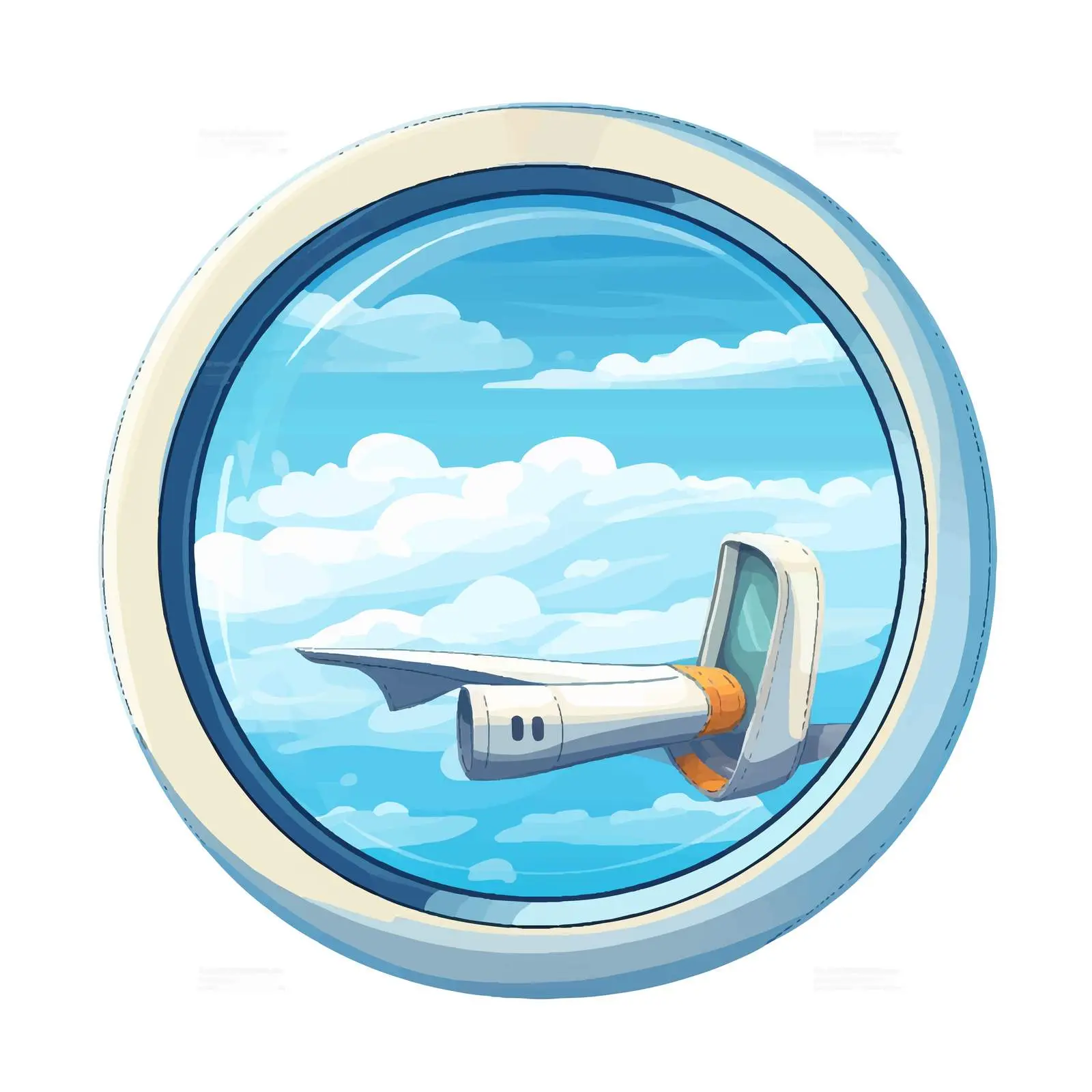 Airplane Window Illustration with No View — free download from Dotvec