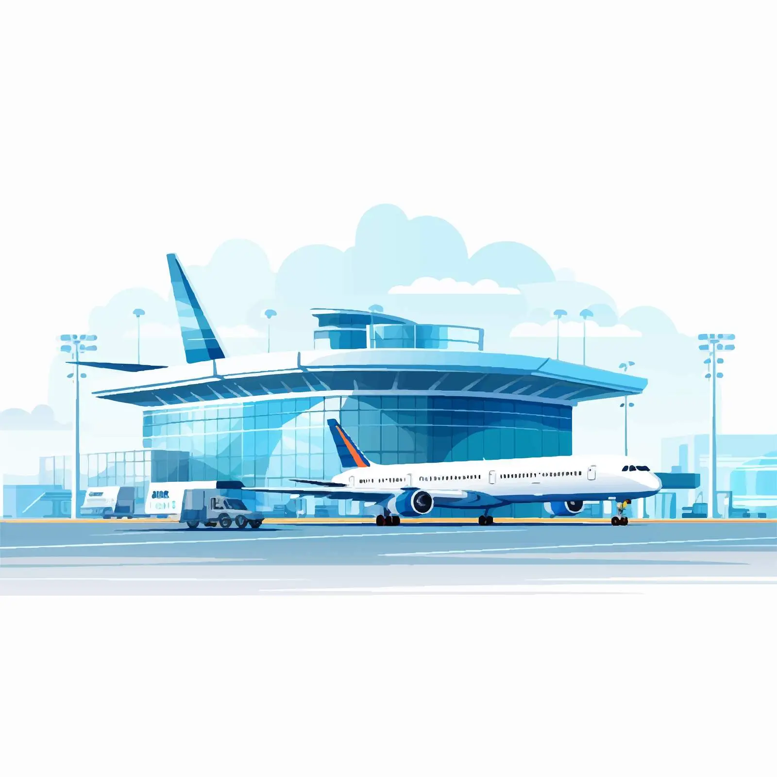Flat Vector Illustration of Airport Terminal — free download from Dotvec