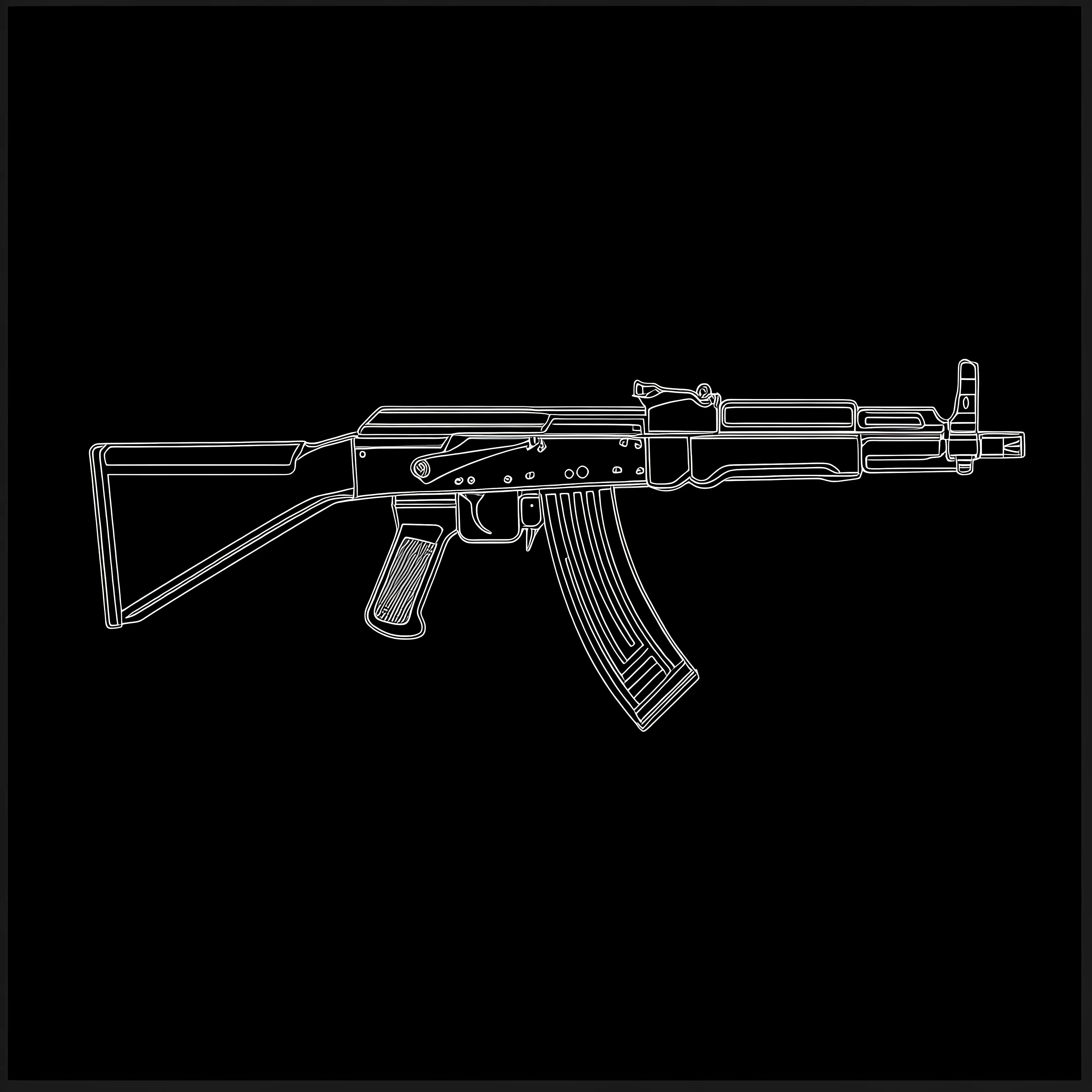 Submachine Gun Outline Vector Art — free download from Dotvec