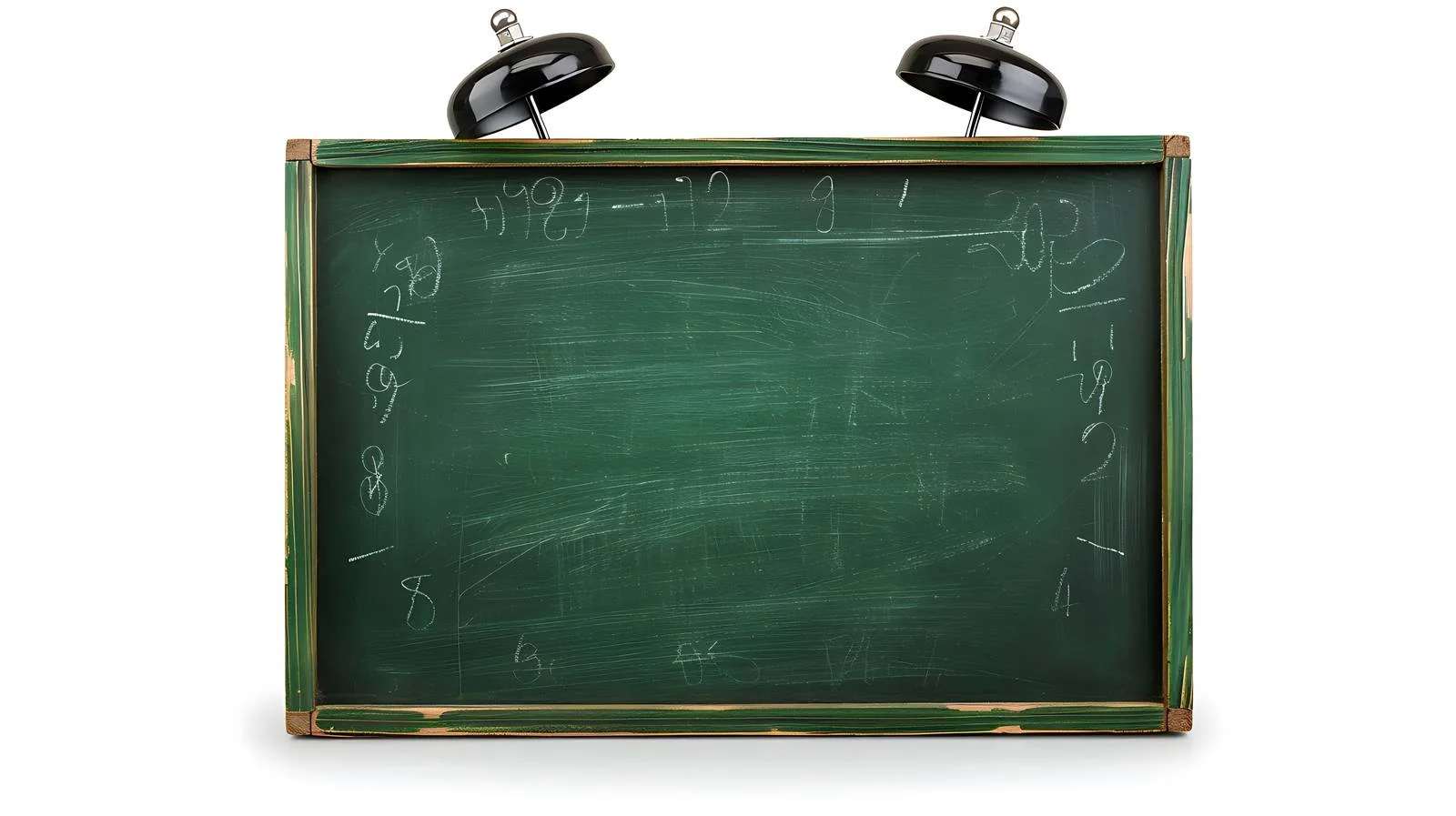 Educational Alarm Clock on Green Chalkboard — free download from Dotvec