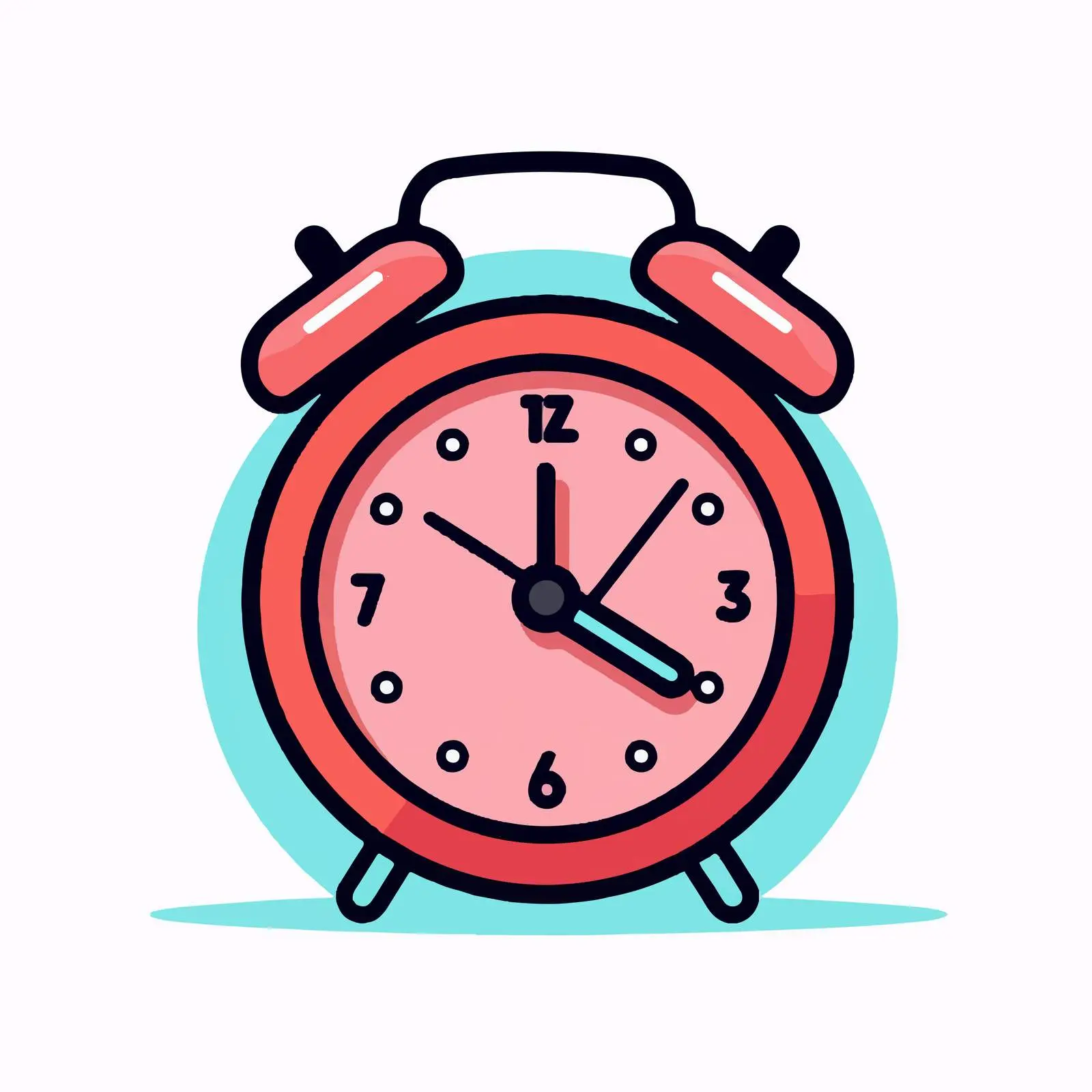 Alarm Clock Line Vector Illustration on White Background — free download from Dotvec