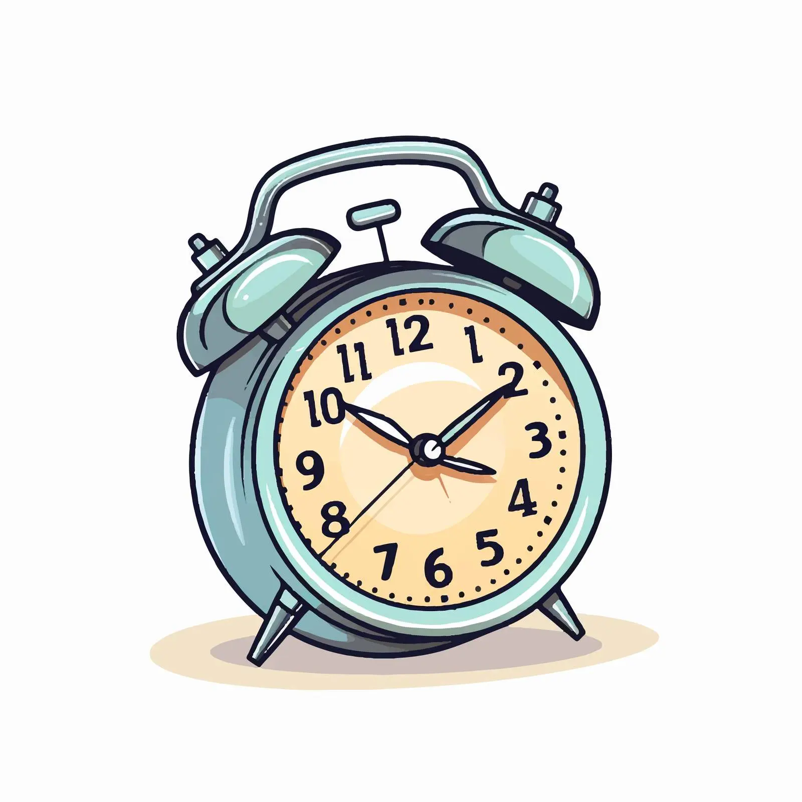 Line Art Alarm Clock Vector Illustration — free download from Dotvec