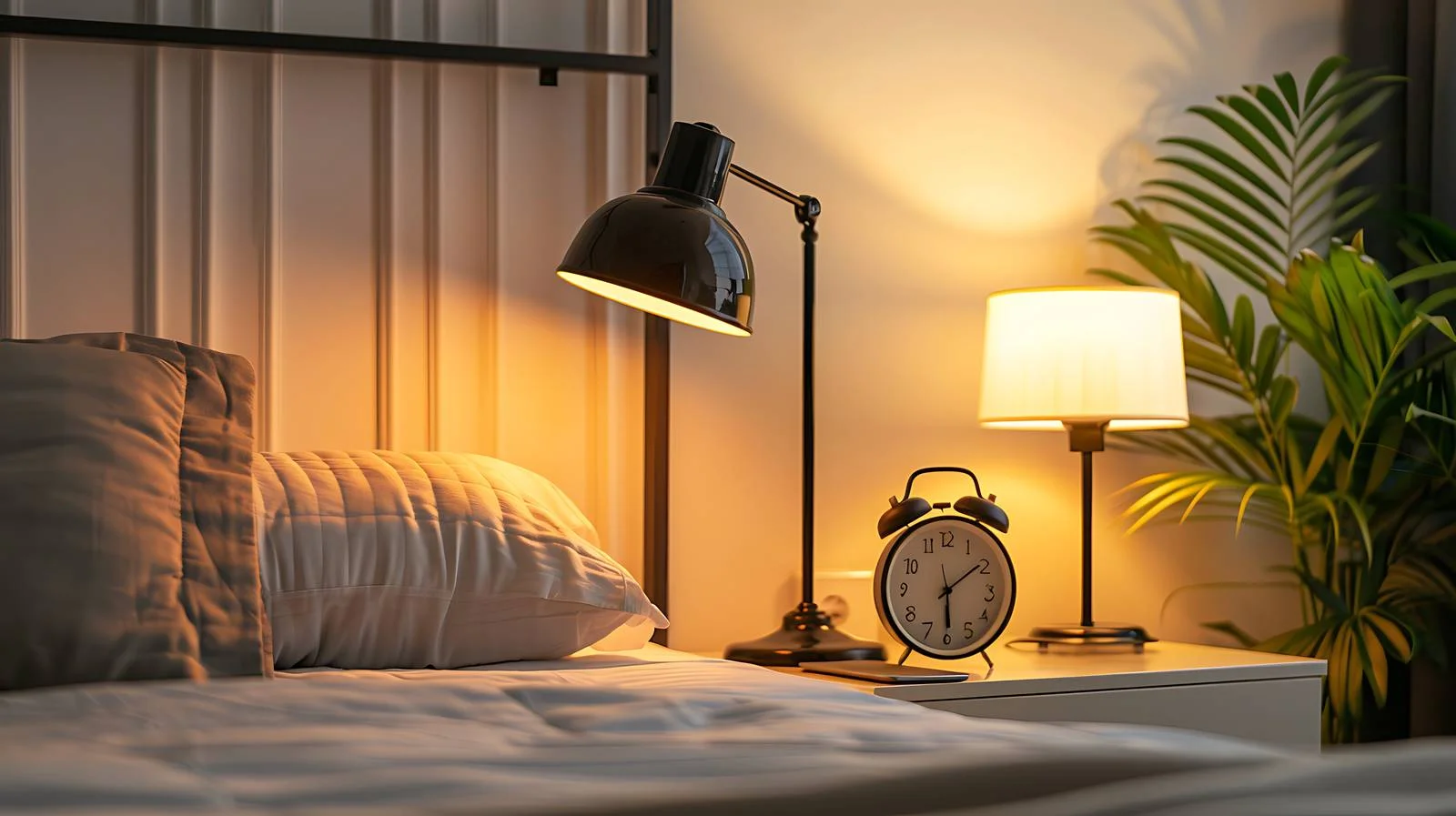 Bedside Alarm Clock on Table — free download from Dotvec