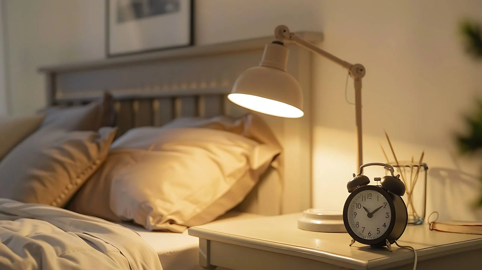 Bedside Alarm Clock Under Table Lamp — free download from Dotvec