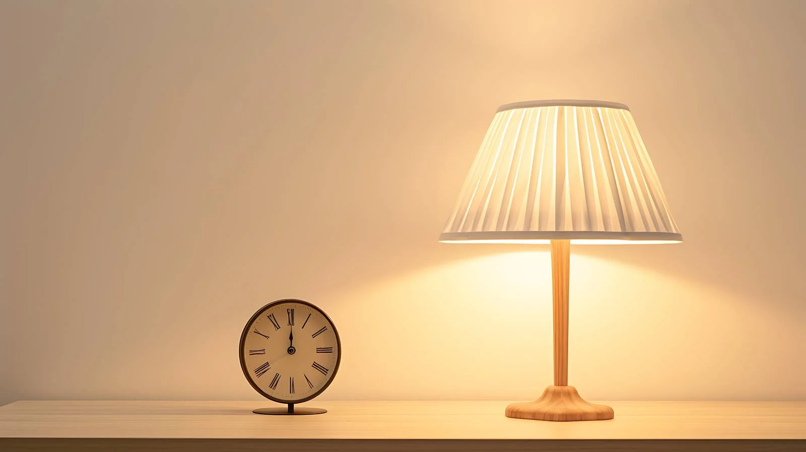 Bedside Alarm Clock Illuminated by Lamp — free download from Dotvec