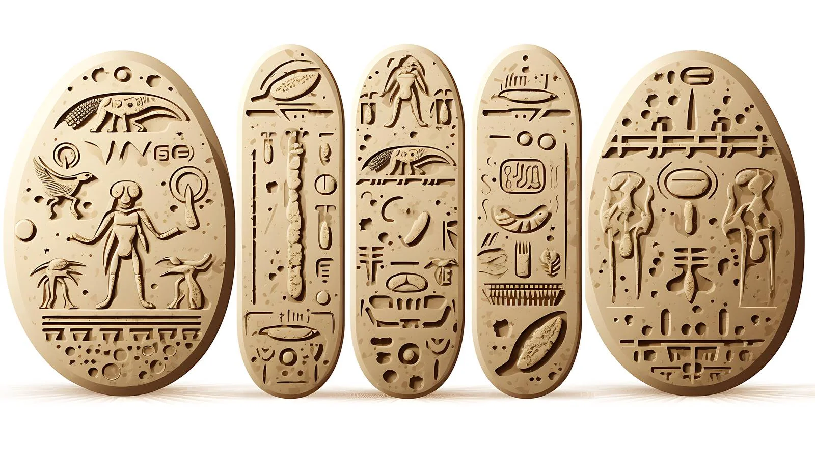 Mysterious Alien Hieroglyphics Carved in Stone – free carved image from Dotvec