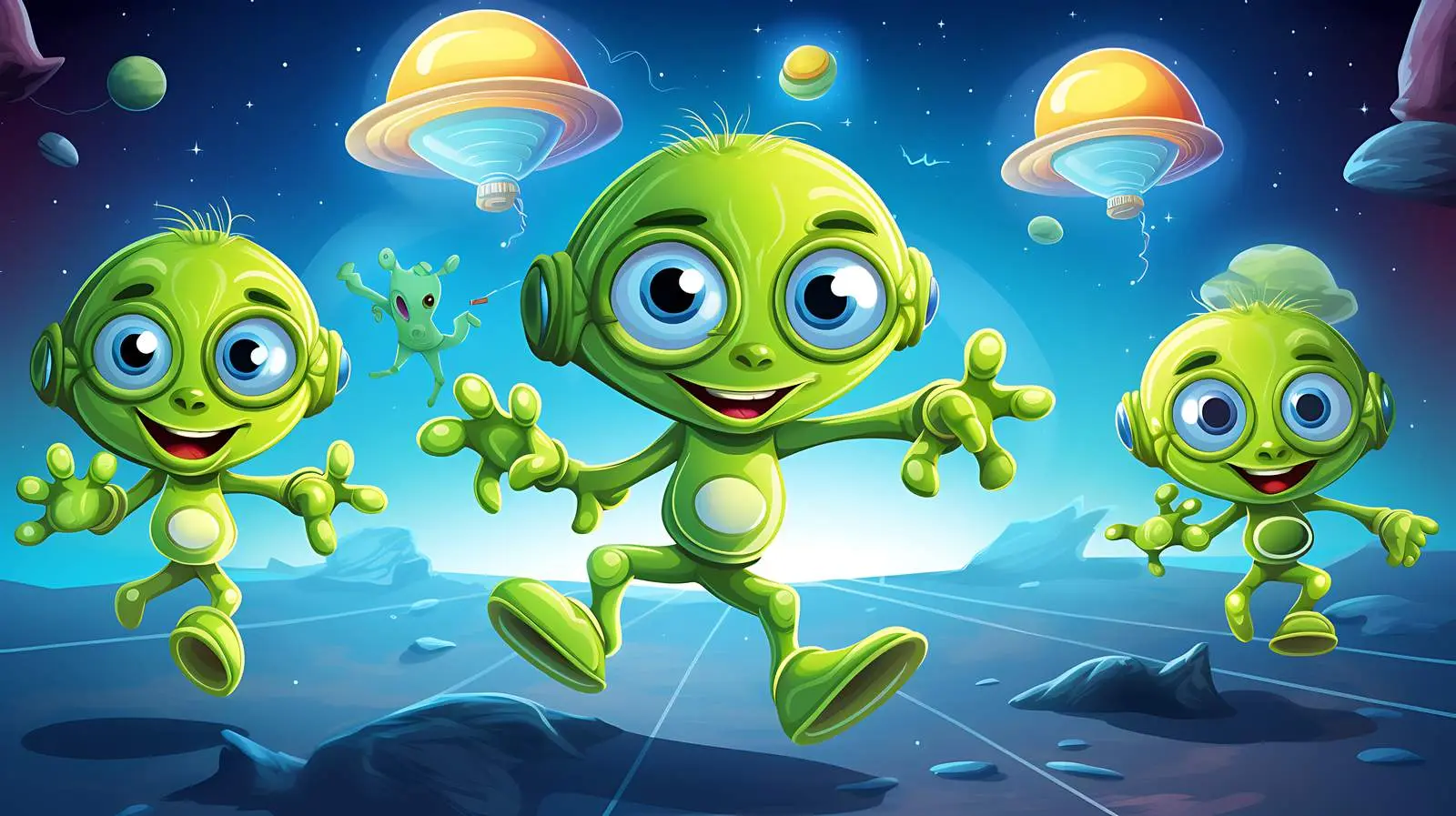 Alien Space Scene Vector Illustration — free download from Dotvec
