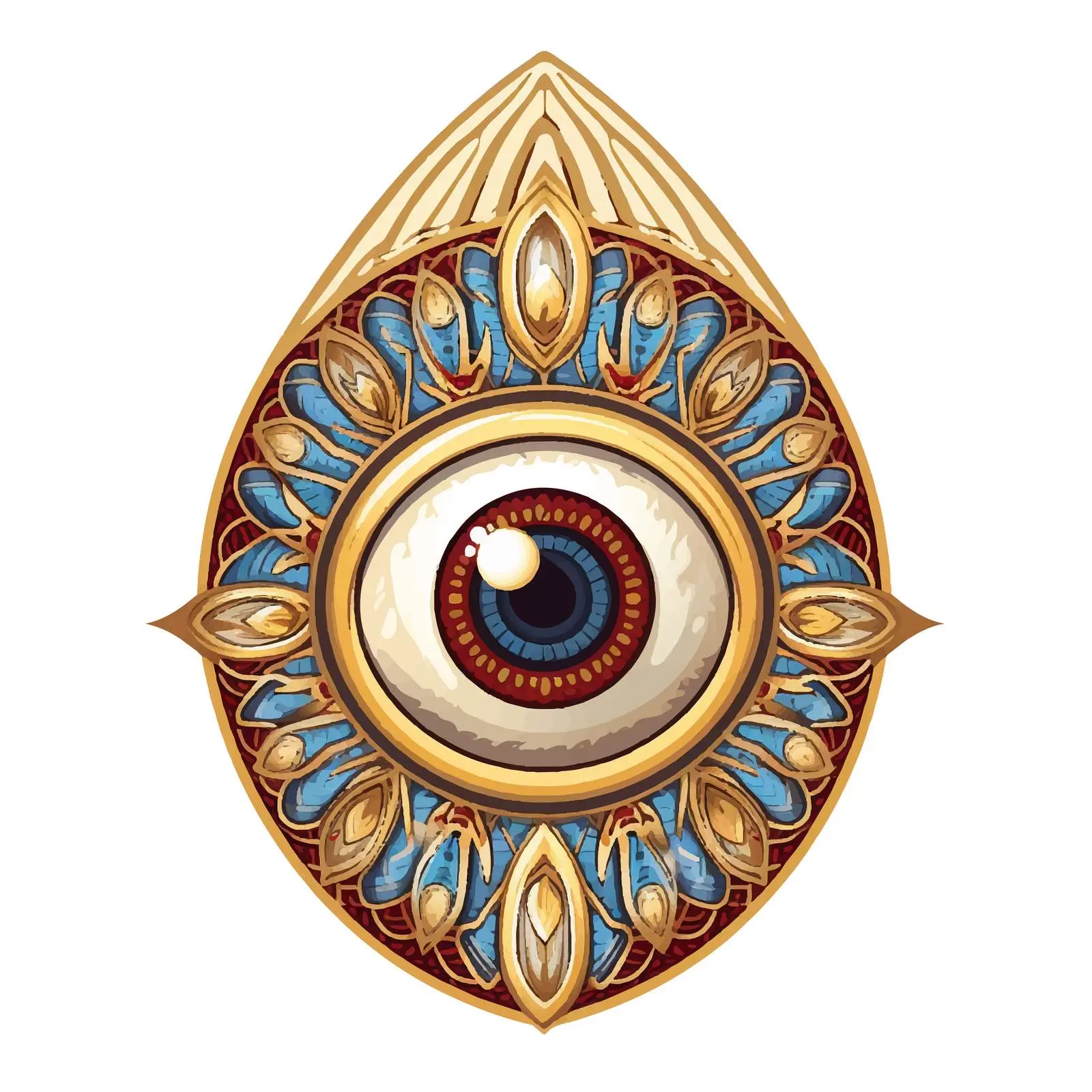 Byzantine Style All-Seeing Eye Easter Egg Illustration — free download from Dotvec