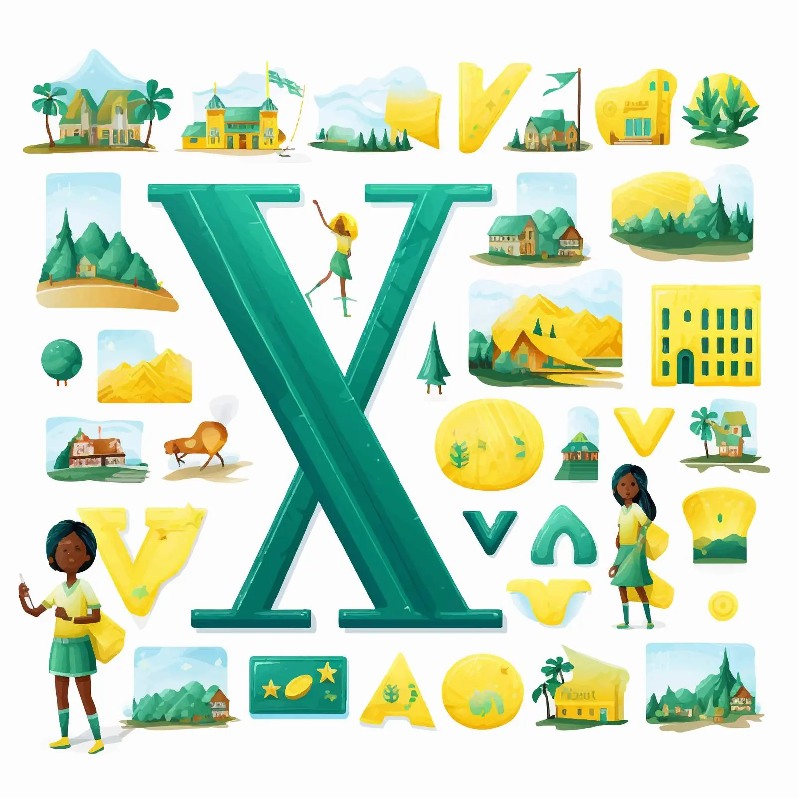 A-Z World Countries Scrapbook Kit in Colors – free infographic image from Dotvec