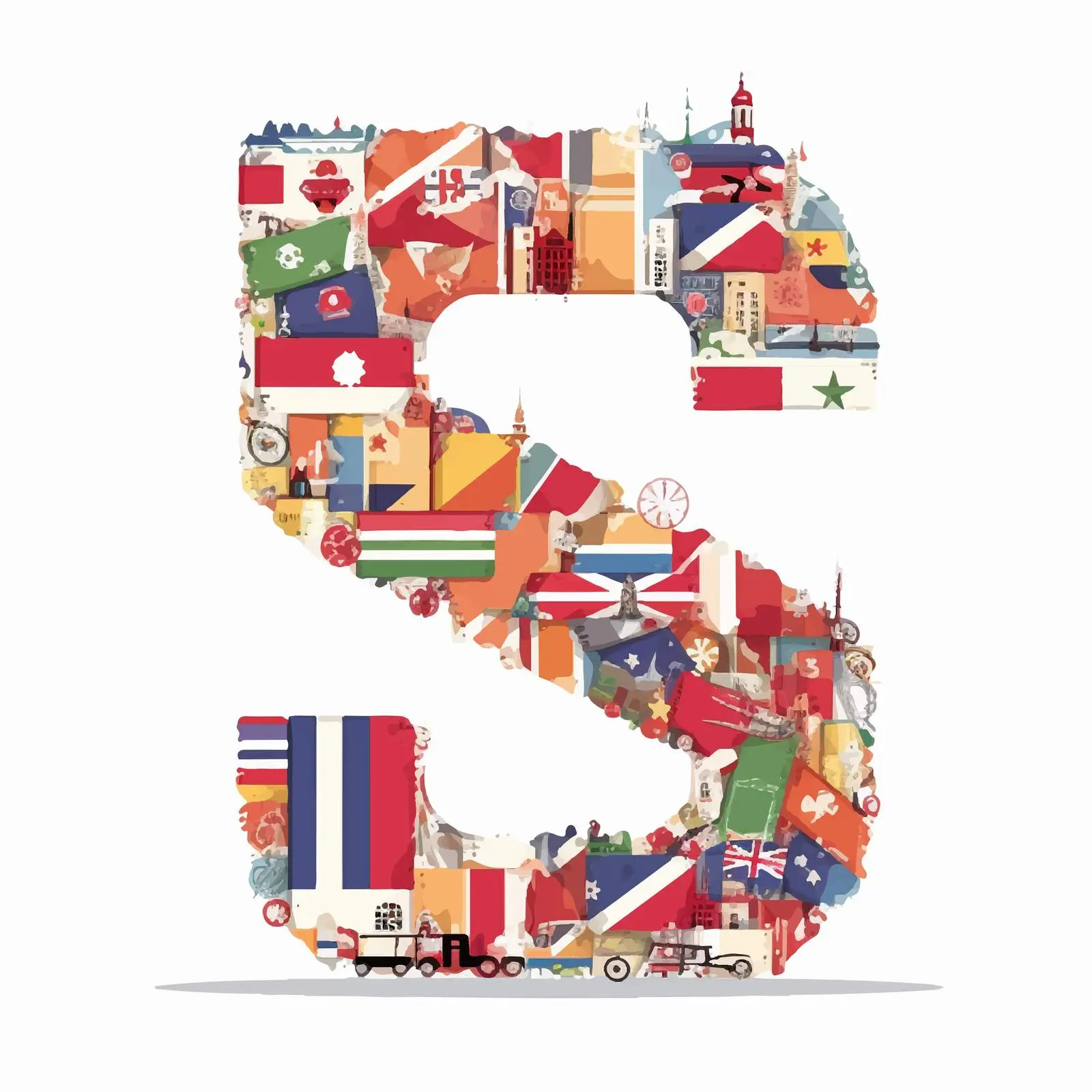 World Countries A-Z Scrapbook Kit in Colors – free visual aids image from Dotvec