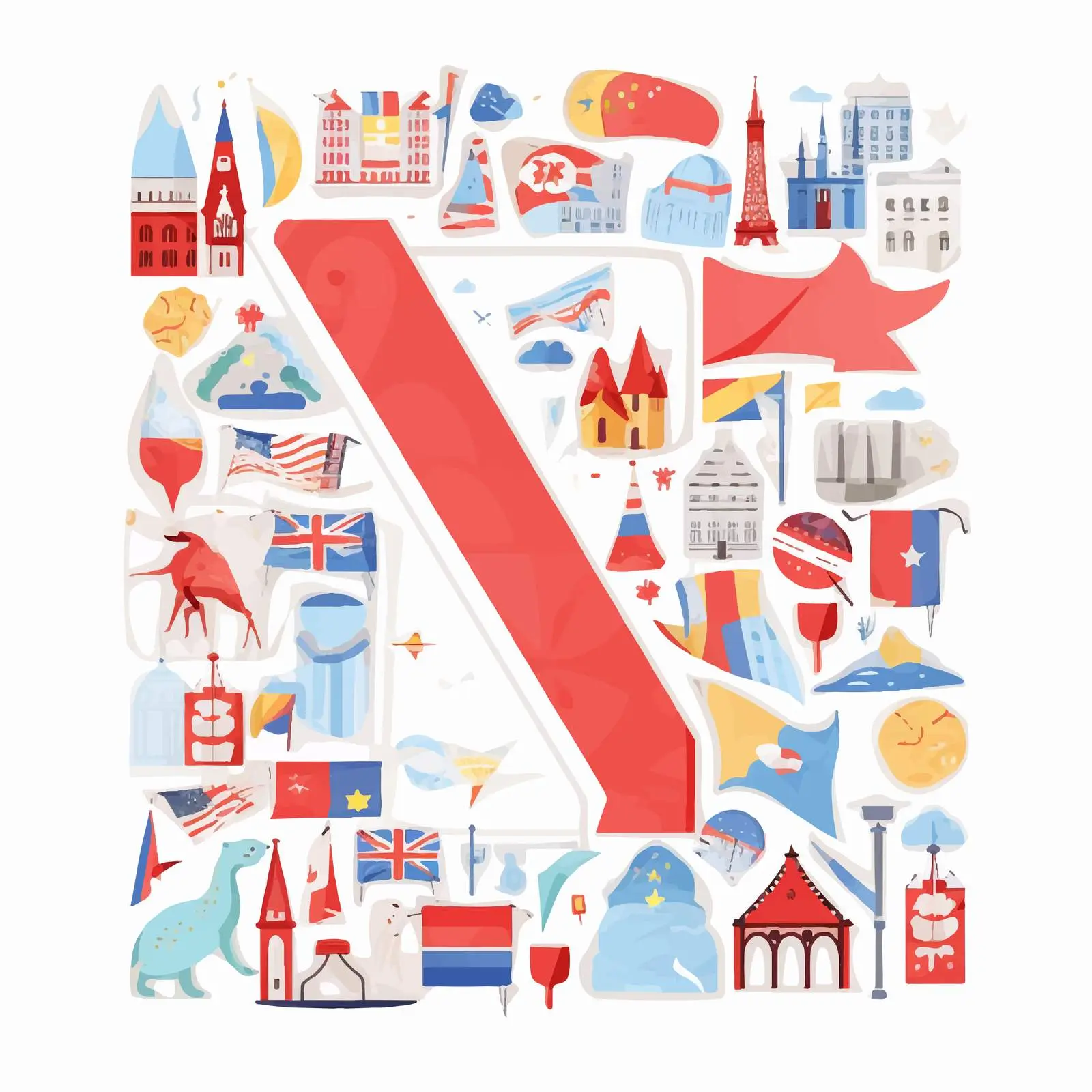 A-Z Countries Scrapbook Kit in National Colors – free visual aids image from Dotvec