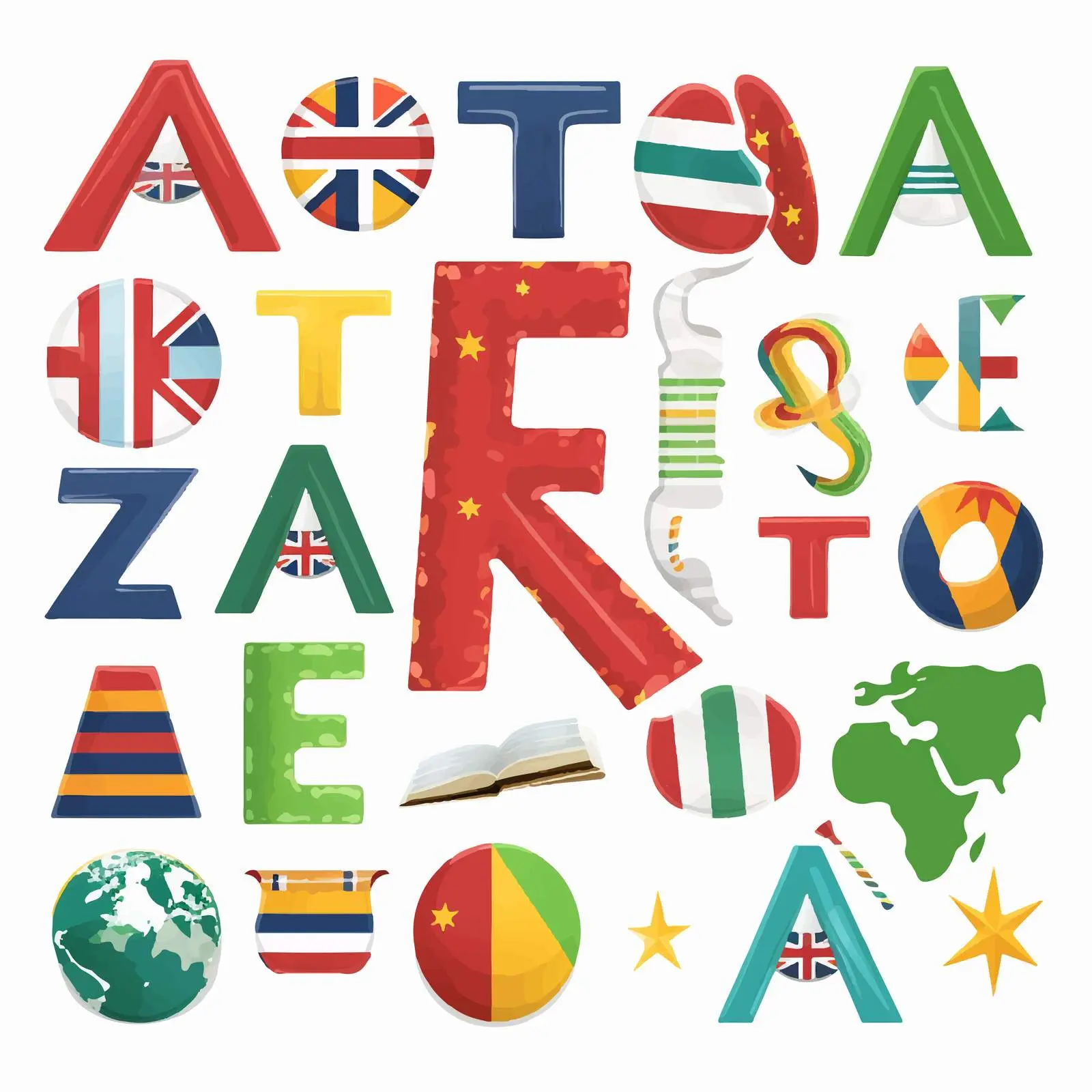 World Countries Scrapbook Kit in National Colors – free digital downloads image from Dotvec