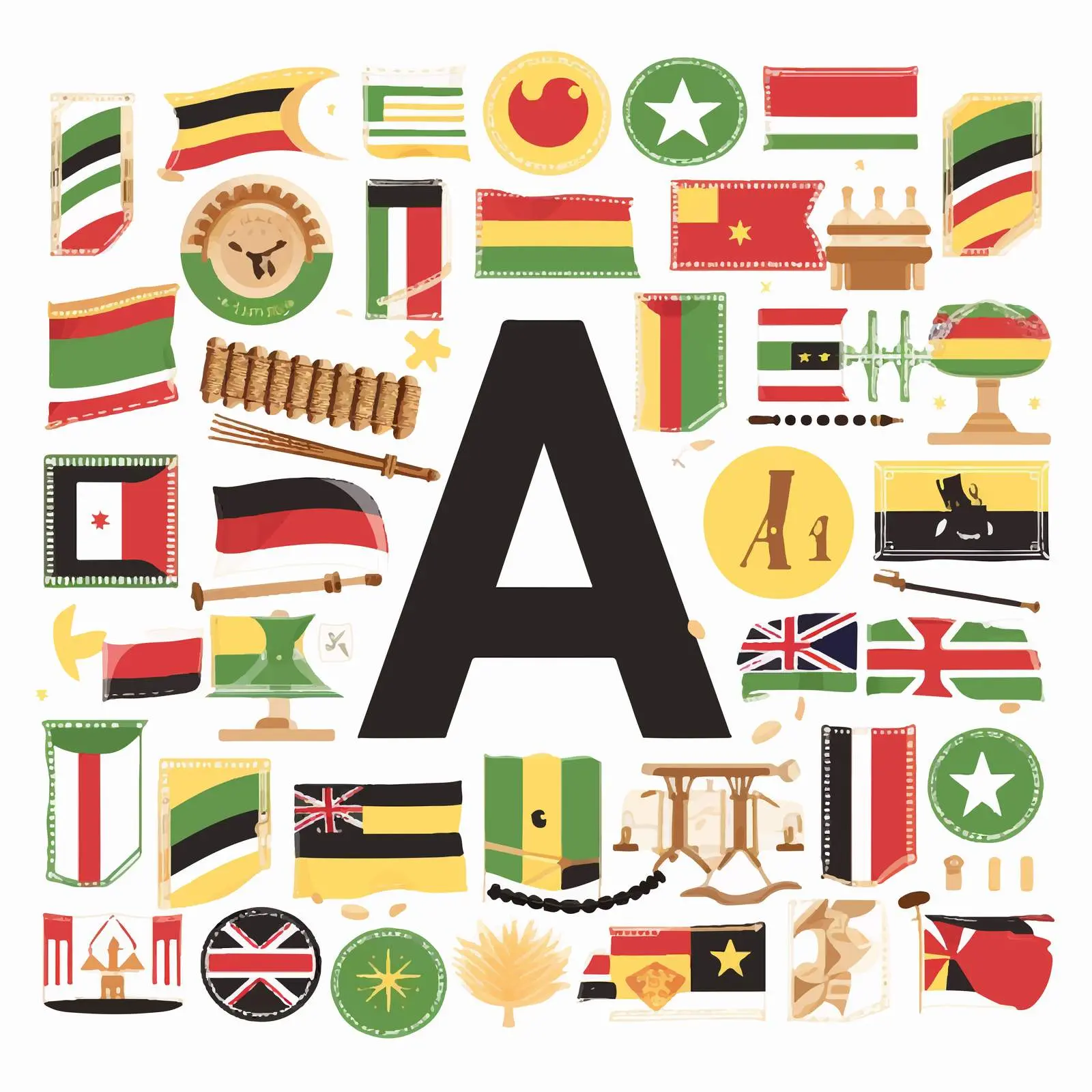 A-Z Full Scrapbook Kit of World Countries – free visual learning image from Dotvec