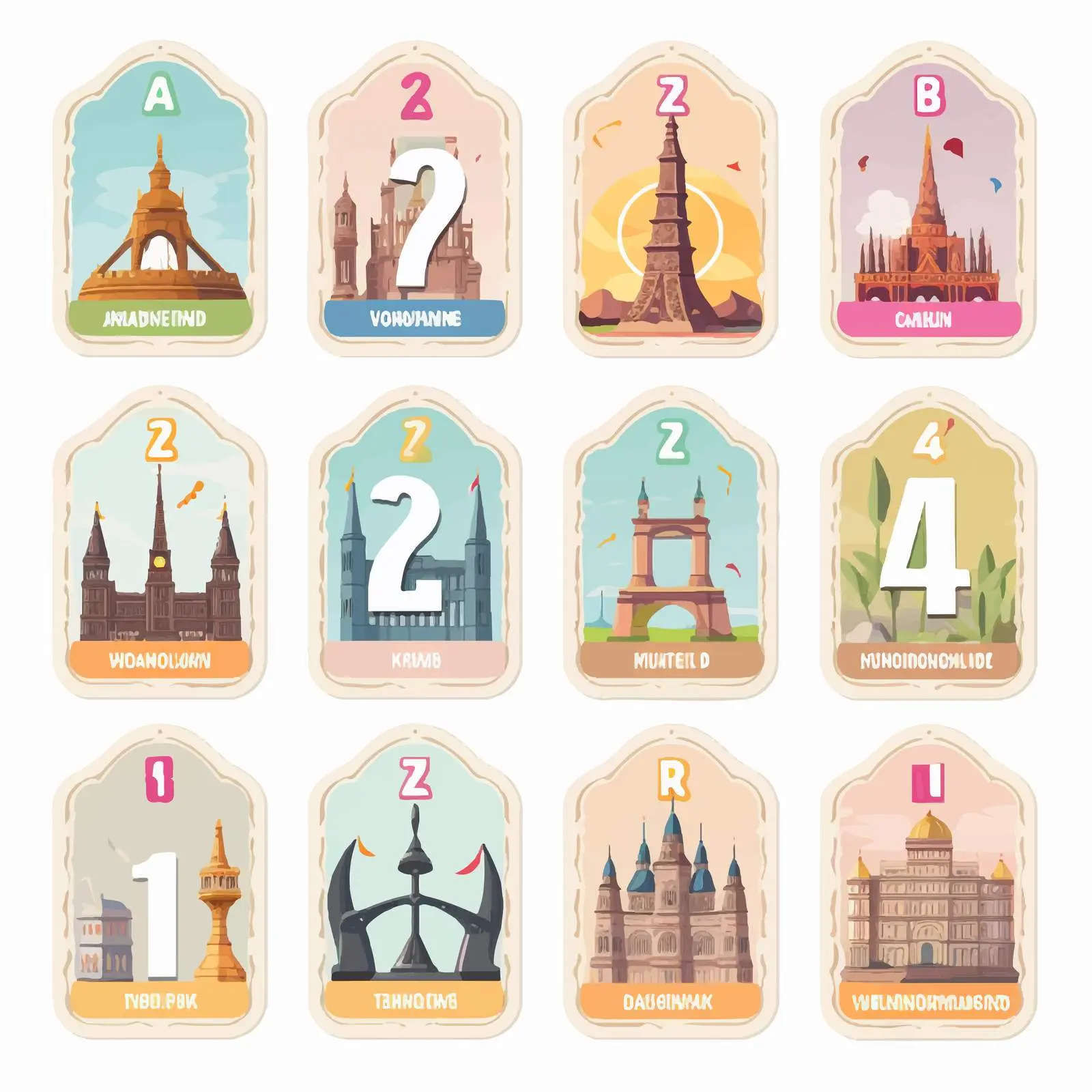 A-Z Scrapbook Labels of World Countries - Part 2 – free visual aids image from Dotvec