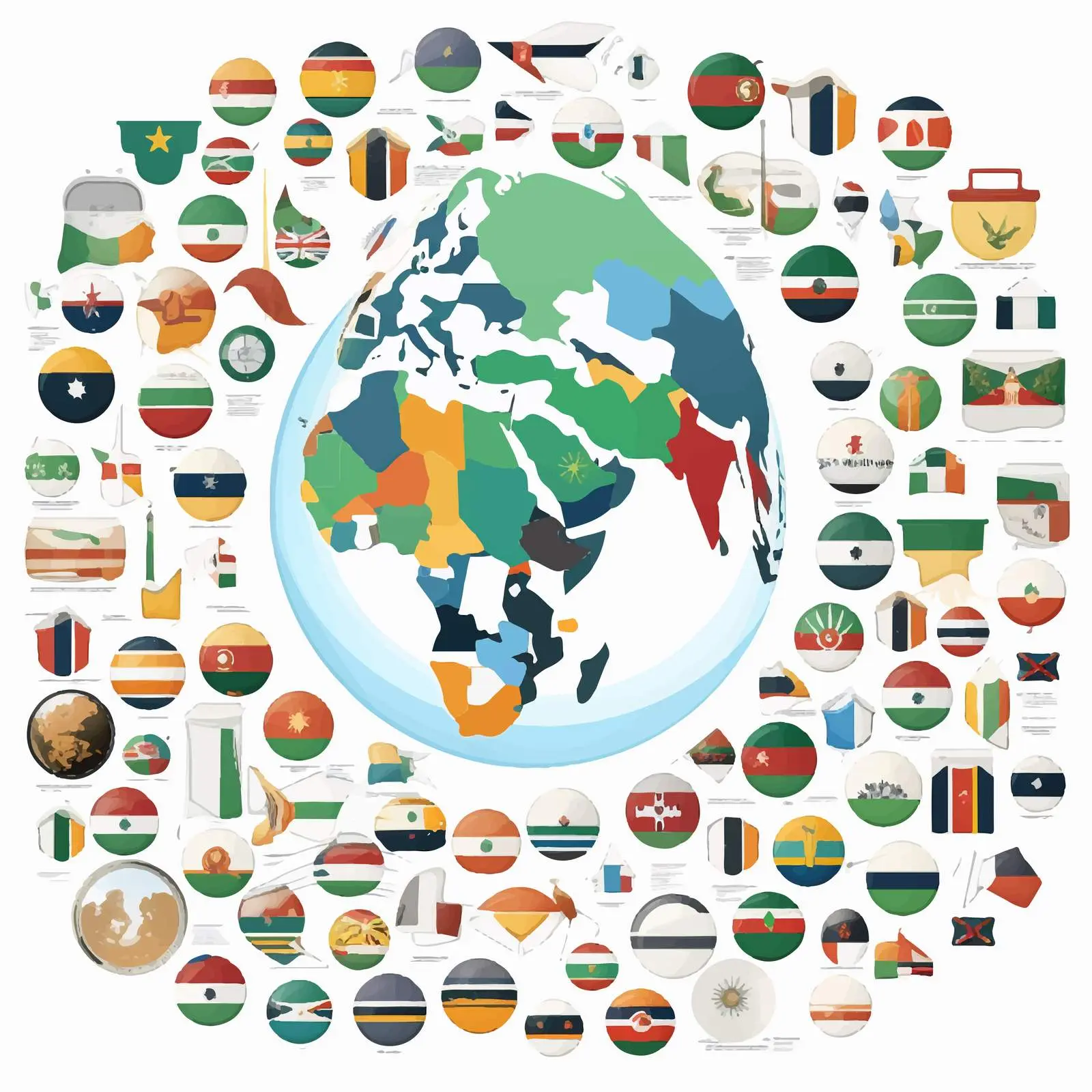 World Countries Vector Design Elements A-Z – free visual aids image from Dotvec