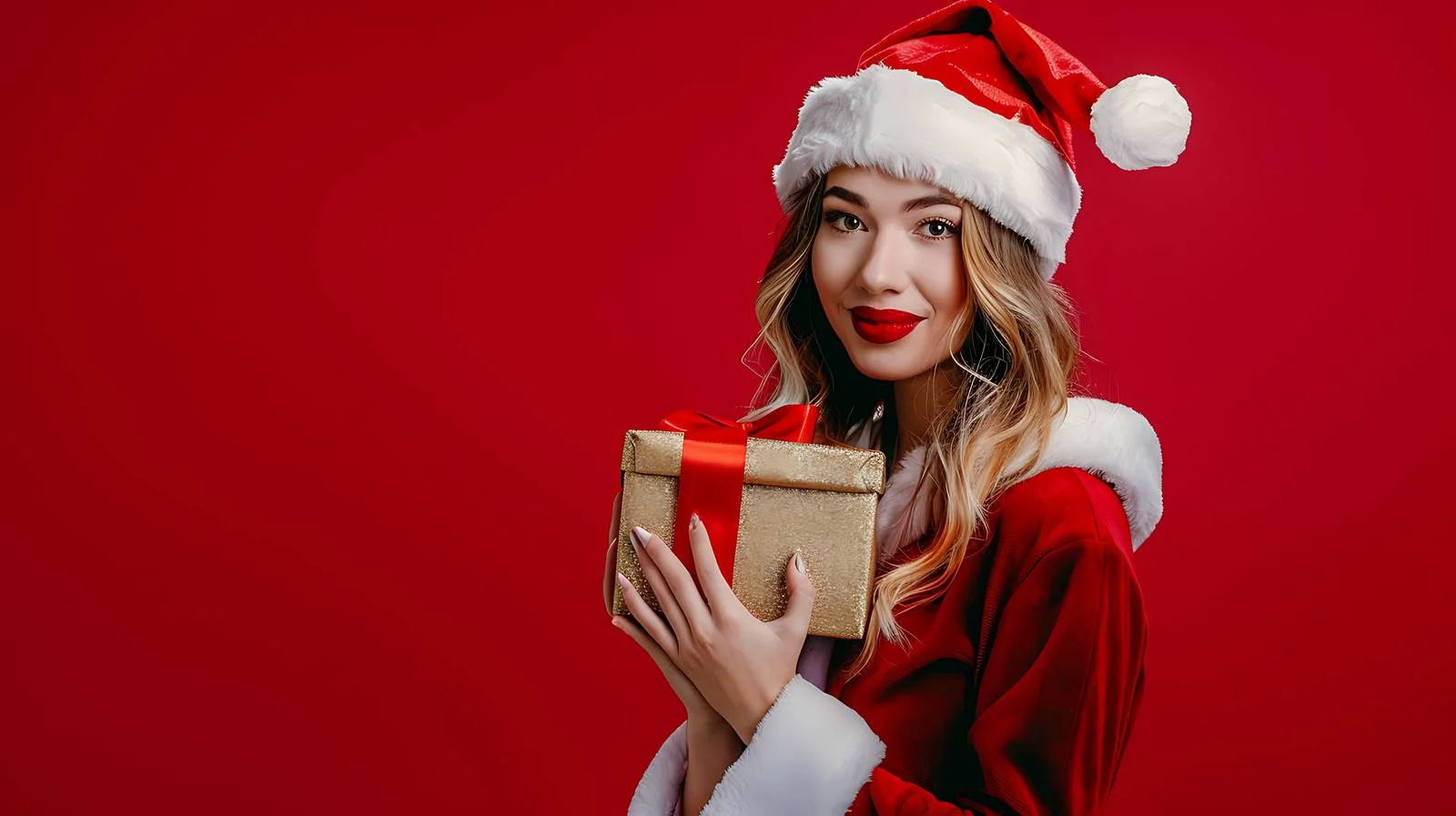 Elegant Santa Costume on Young Woman — free download from Dotvec