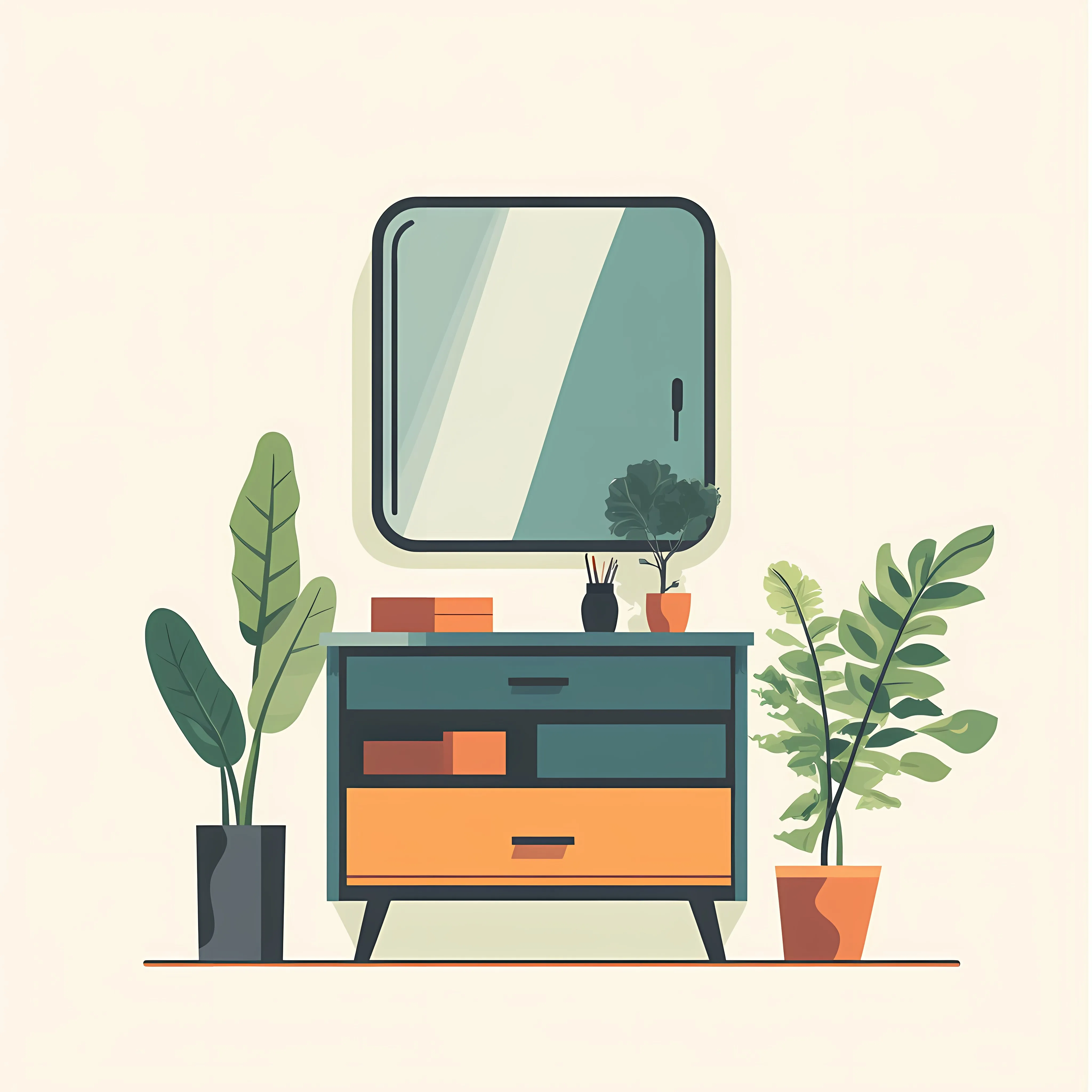 Stylish Flat Vector Almirah Illustration — free download from Dotvec
