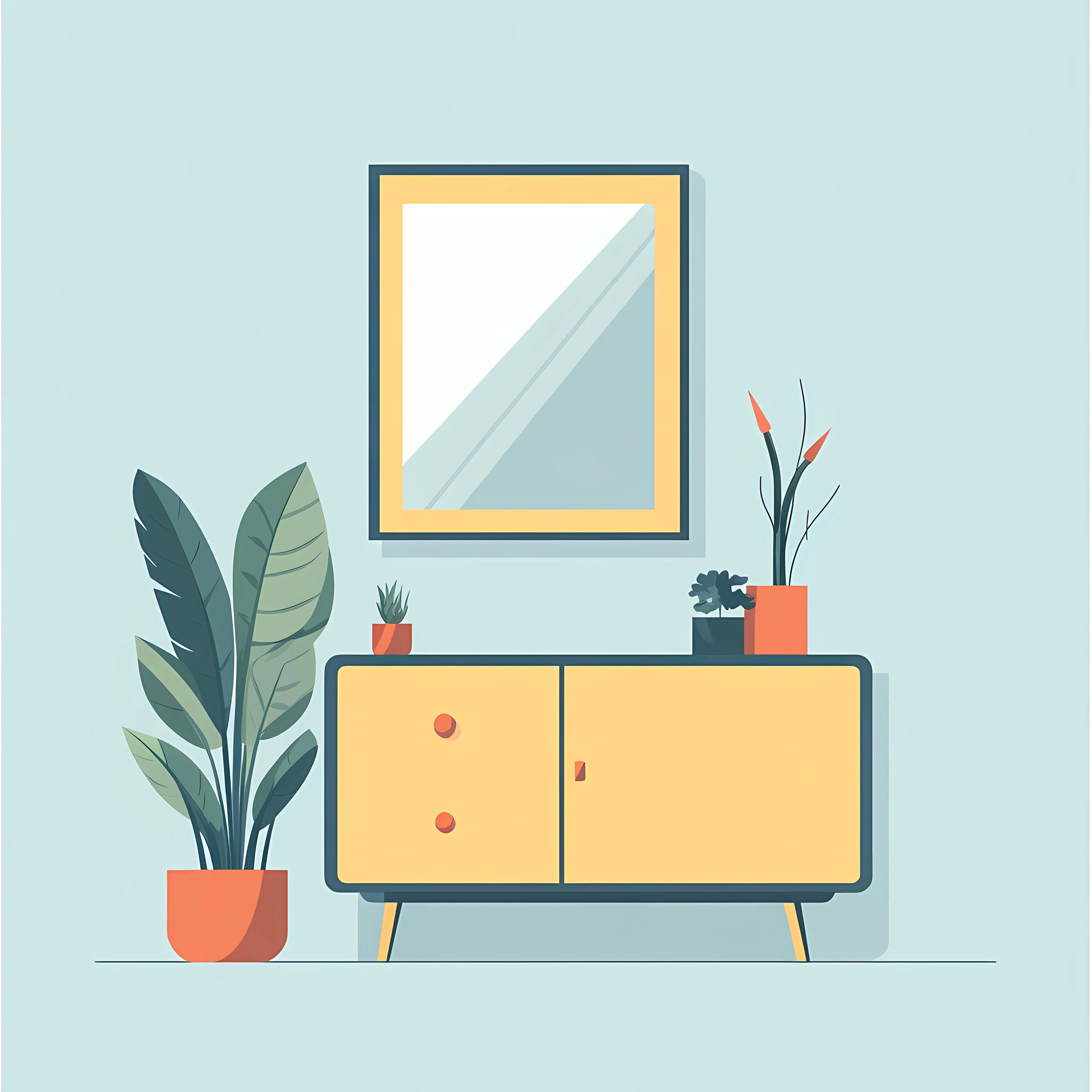 Vector Flat Illustrations of Almirah Design — free download from Dotvec