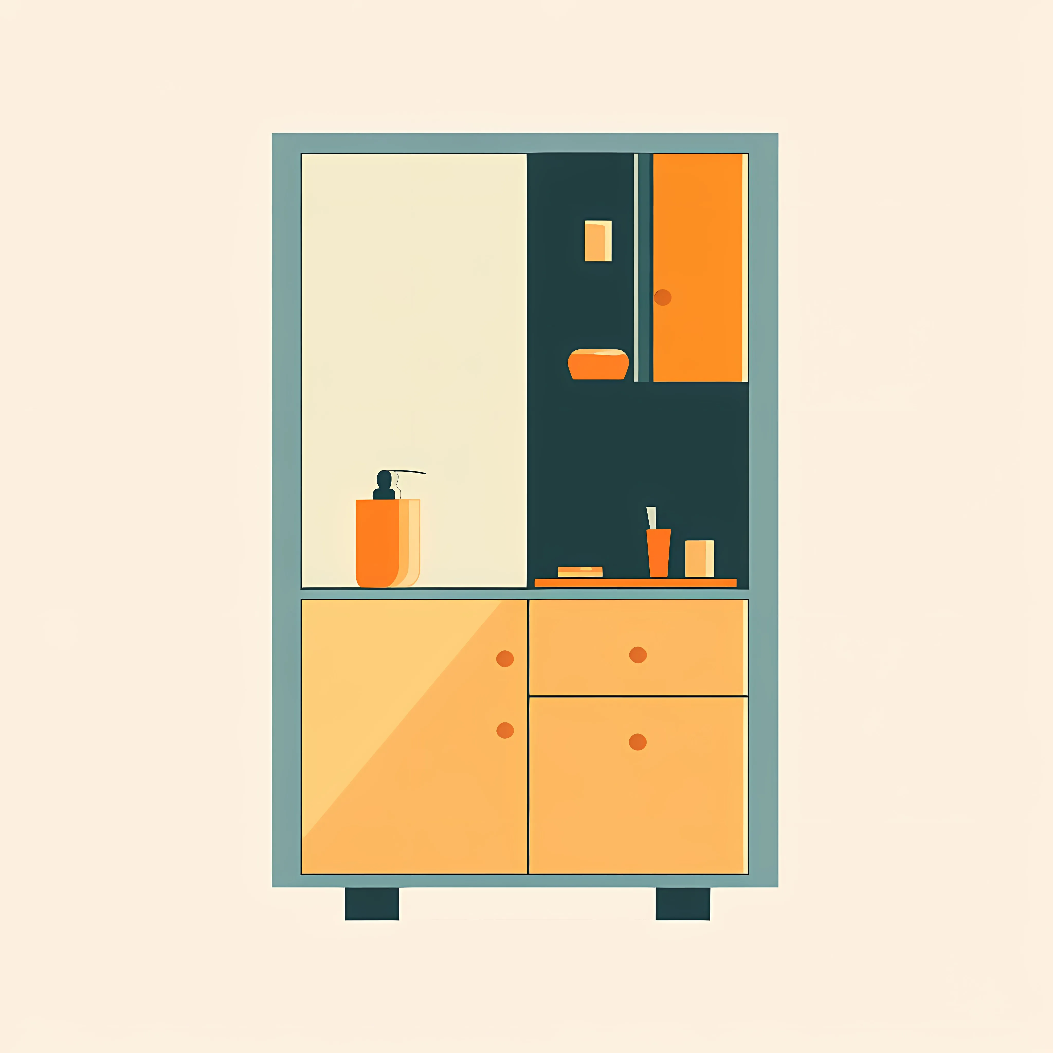 Stylish Almirah Flat Vector Illustration — free download from Dotvec