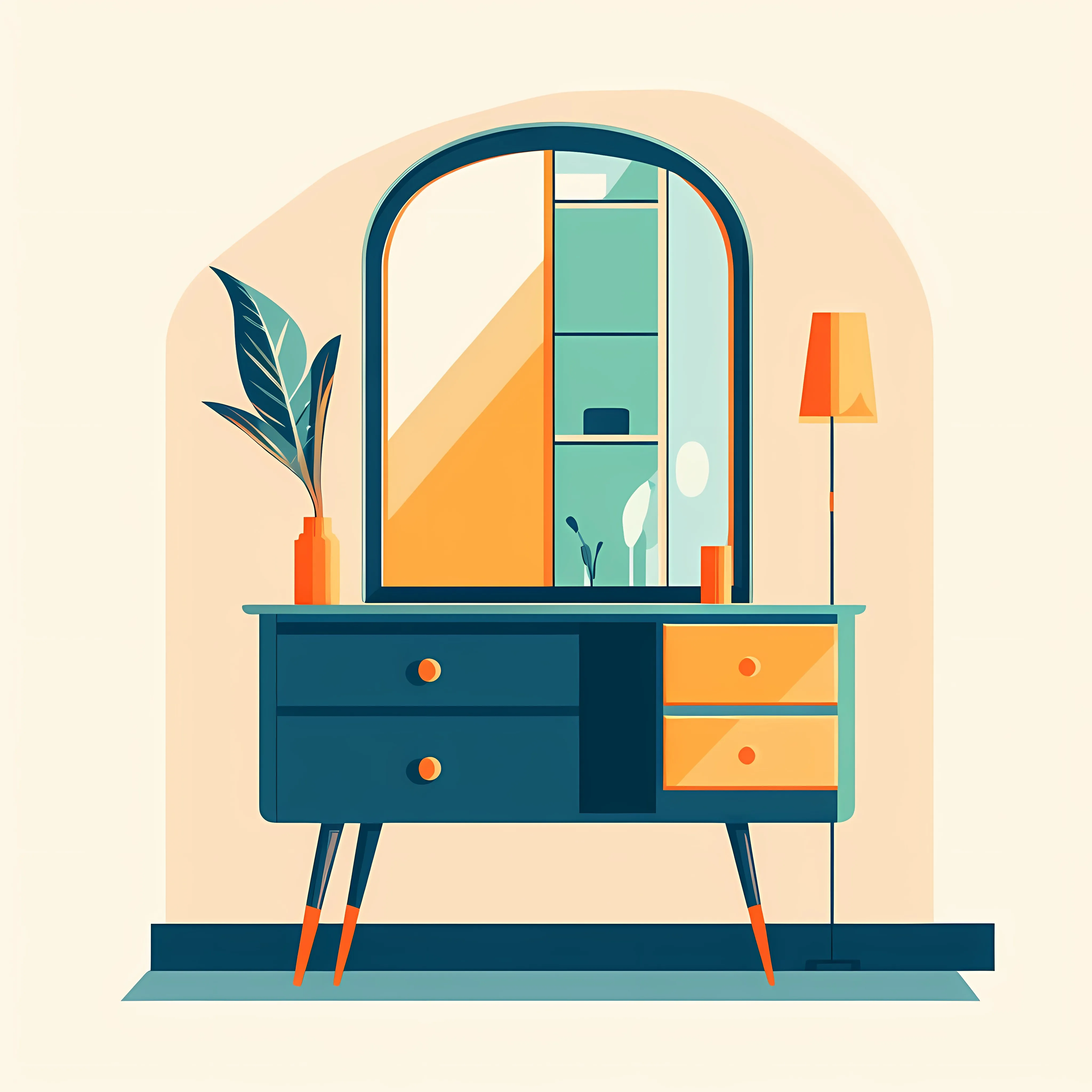 Vector Illustration of Almirah in Flat Design — free download from Dotvec