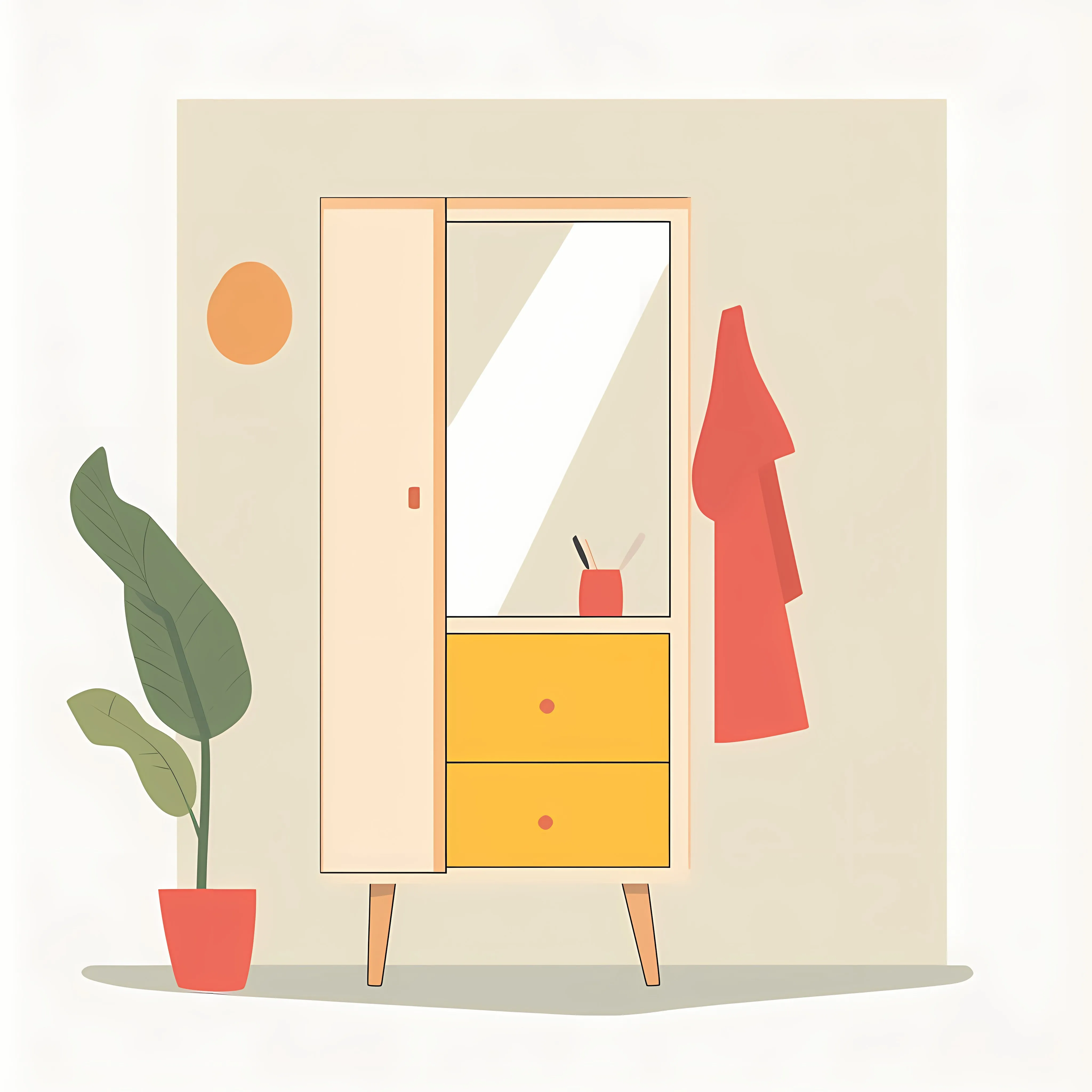 White Background Almirah Vector Illustration — free download from Dotvec