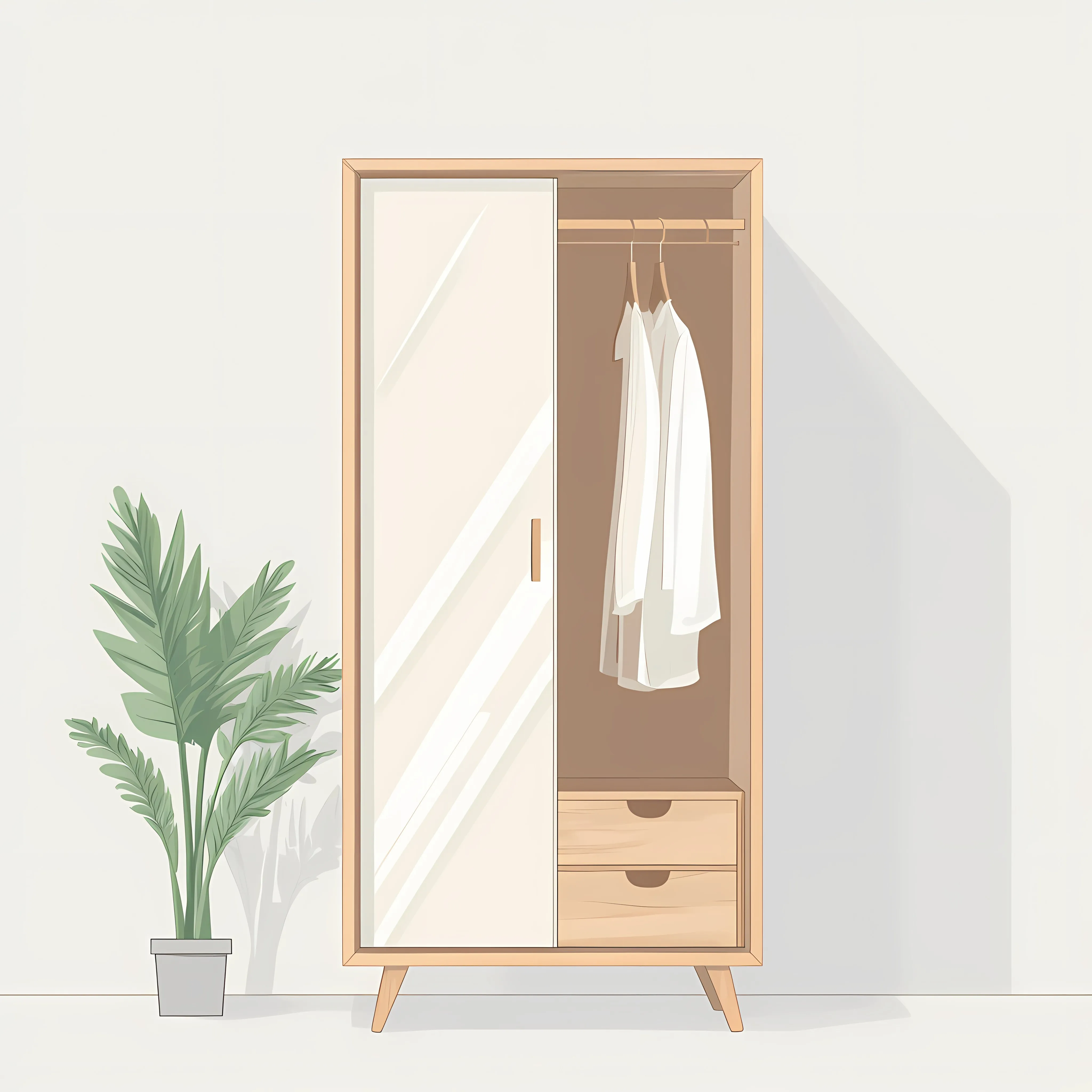 Flat Vector Illustration of Almirah Design — free download from Dotvec