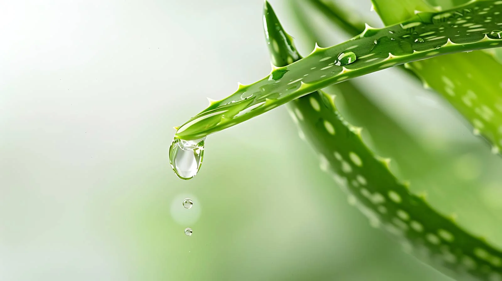 Organic Aloe Vera Gel Dripping Green Leaf — free download from Dotvec