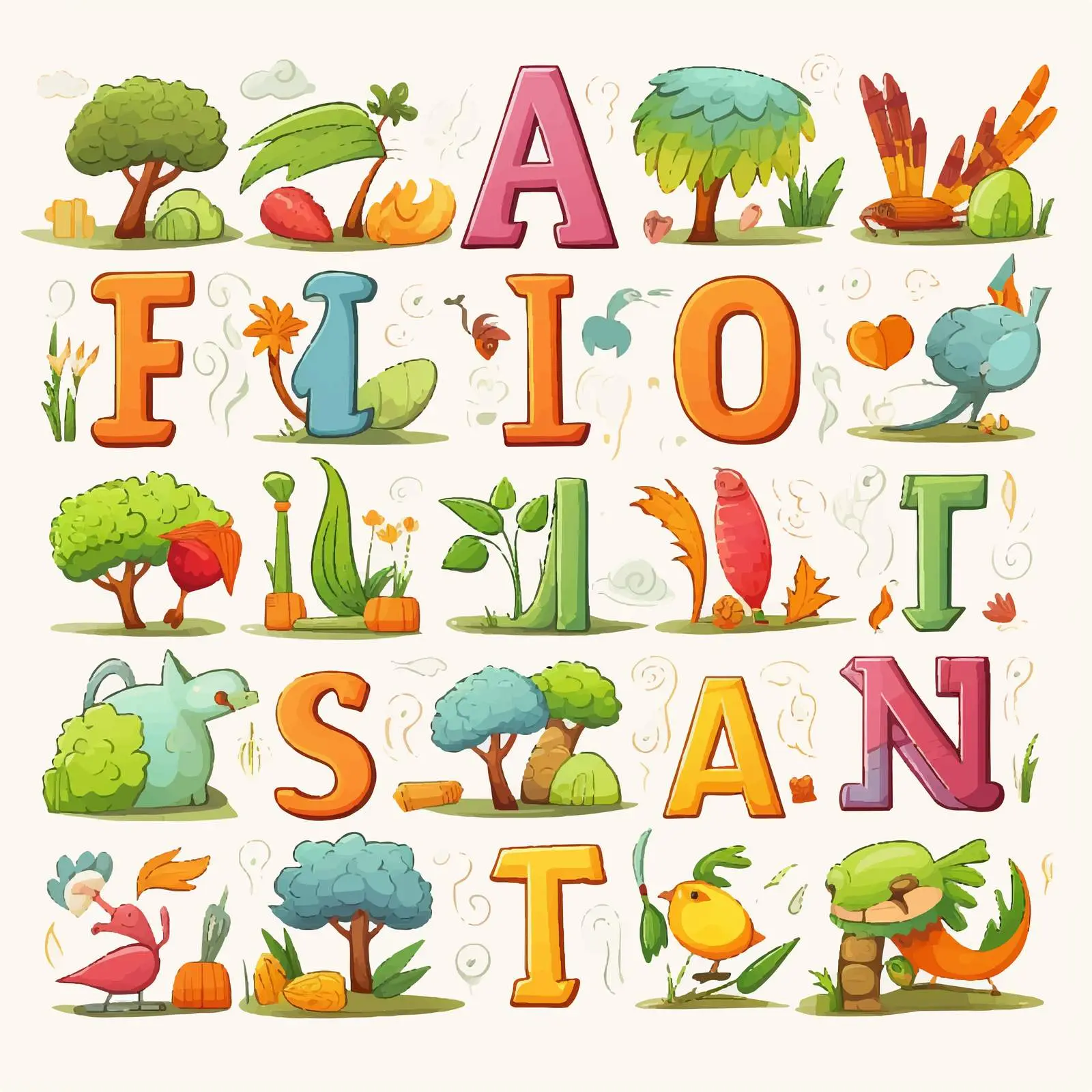 Alphabet Worksheet Cartoon Vector on White Paper — free download from Dotvec