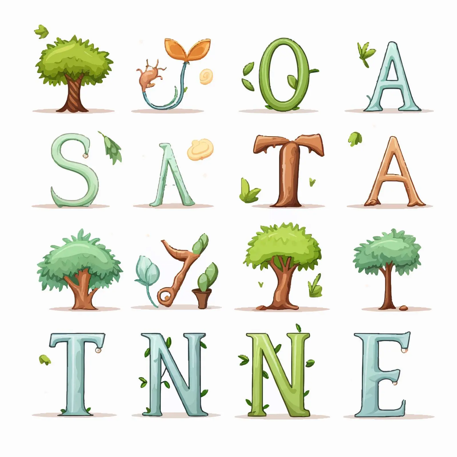 Cartoon Alphabet Worksheet on White Background — free download from Dotvec