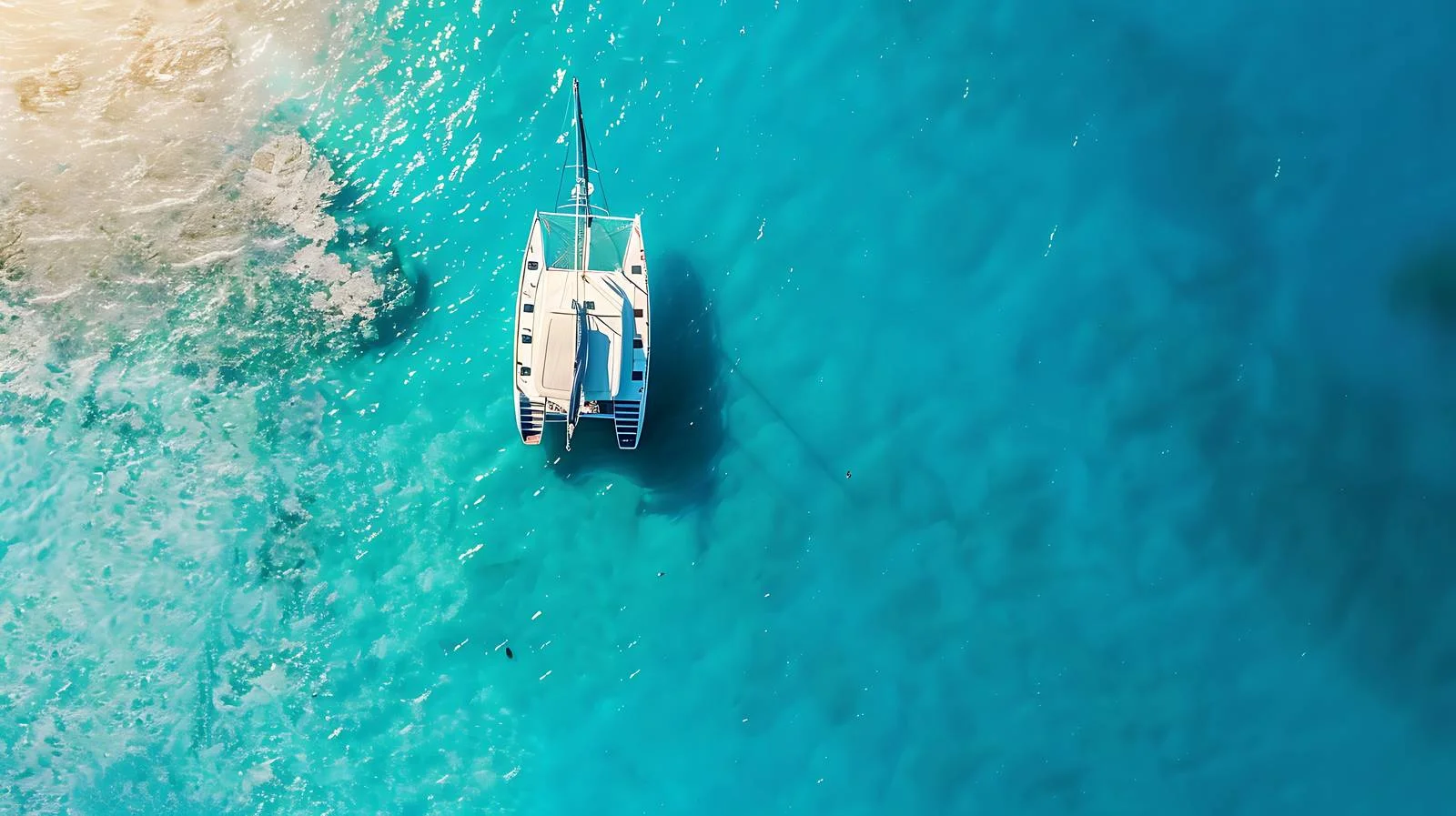Tranquil Catamaran Afloat Blue Waters — free download from Dotvec