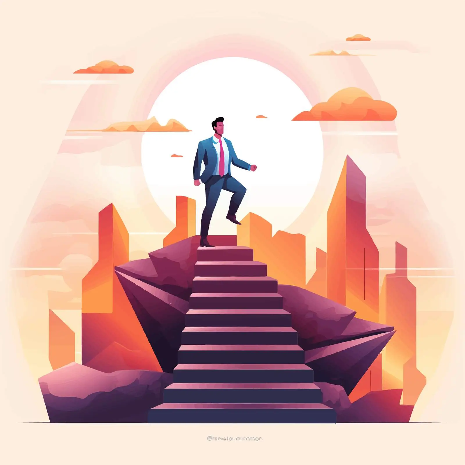 Ambitious Businessman Taking a Step Forward – free step forward image from Dotvec
