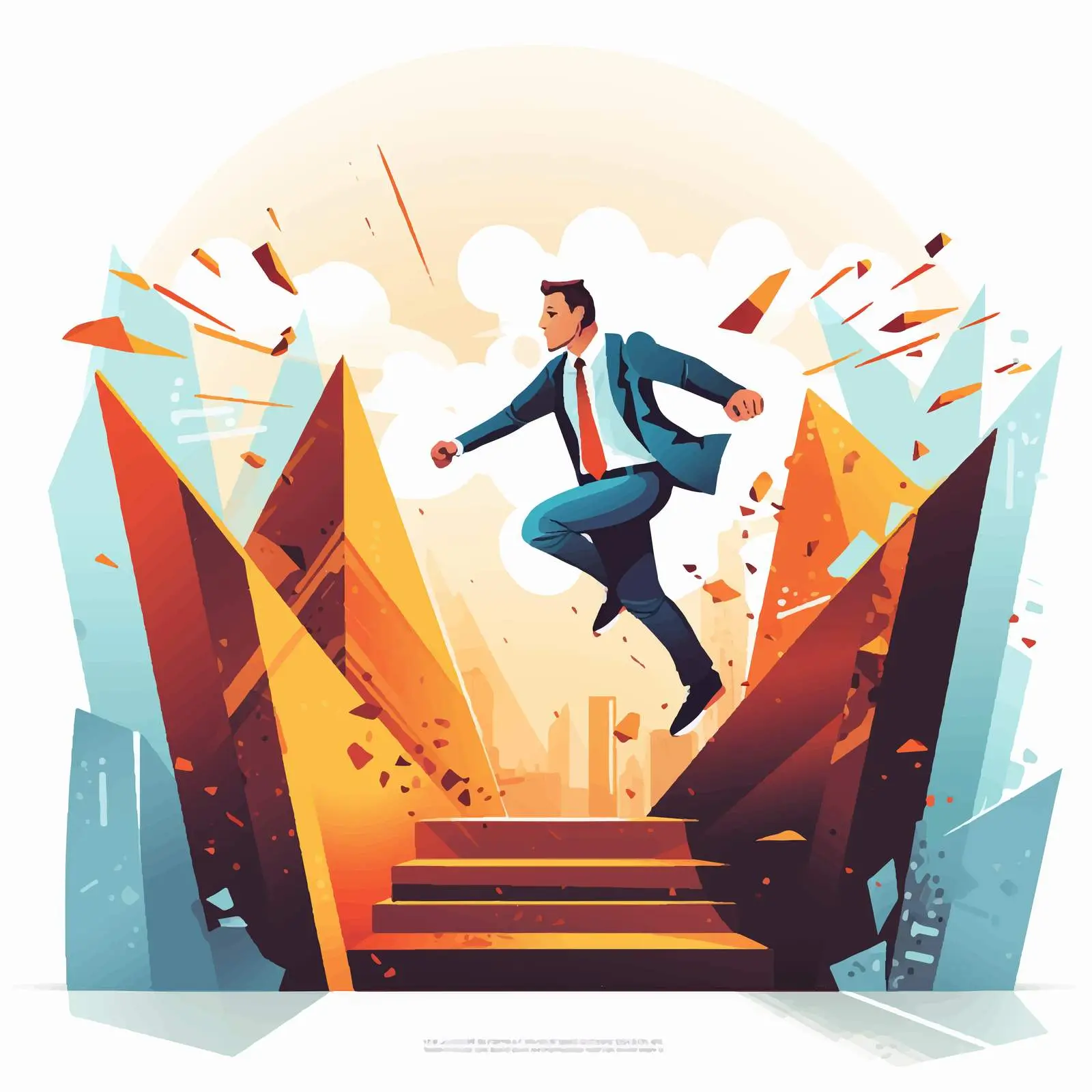 Ambitious Businessman Taking Bold Step Forward — free download from Dotvec