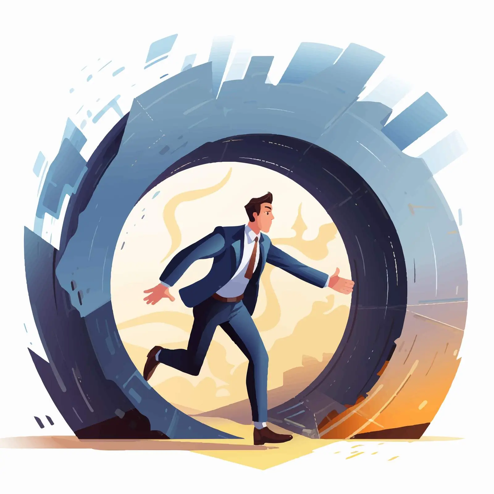 Ambitious Businessman Taking Huge Steps Forward — free download from Dotvec