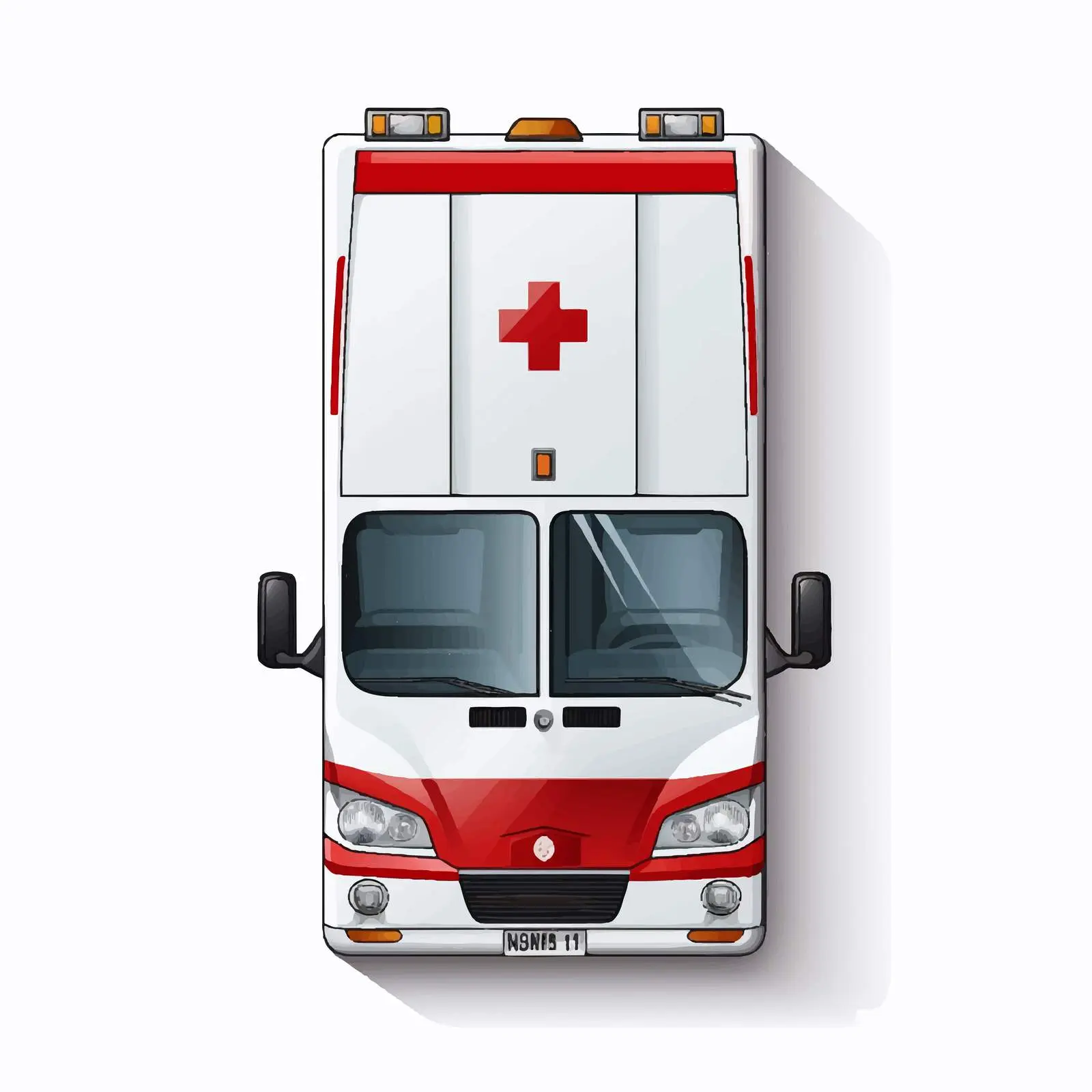 Ambulance Car Vector Illustration on White Background — free download from Dotvec