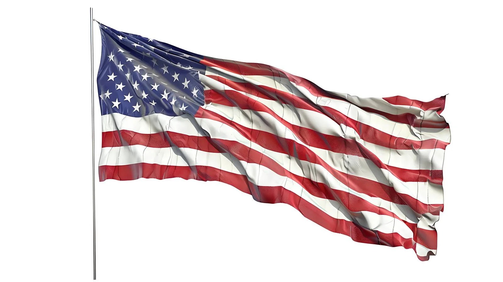 Detailed American Flag Isolated on White — free download from Dotvec