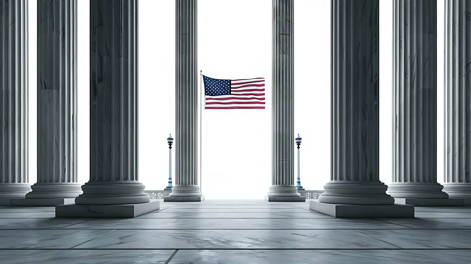 Symbolic American Flag Amid Supreme Court Columns — free download from Dotvec