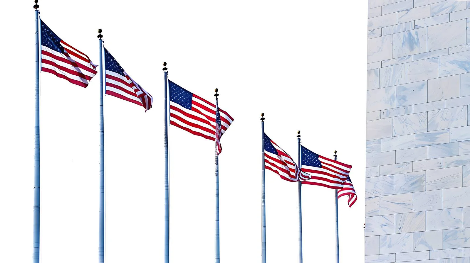 Patriotic Flags near Washington Monument — free download from Dotvec