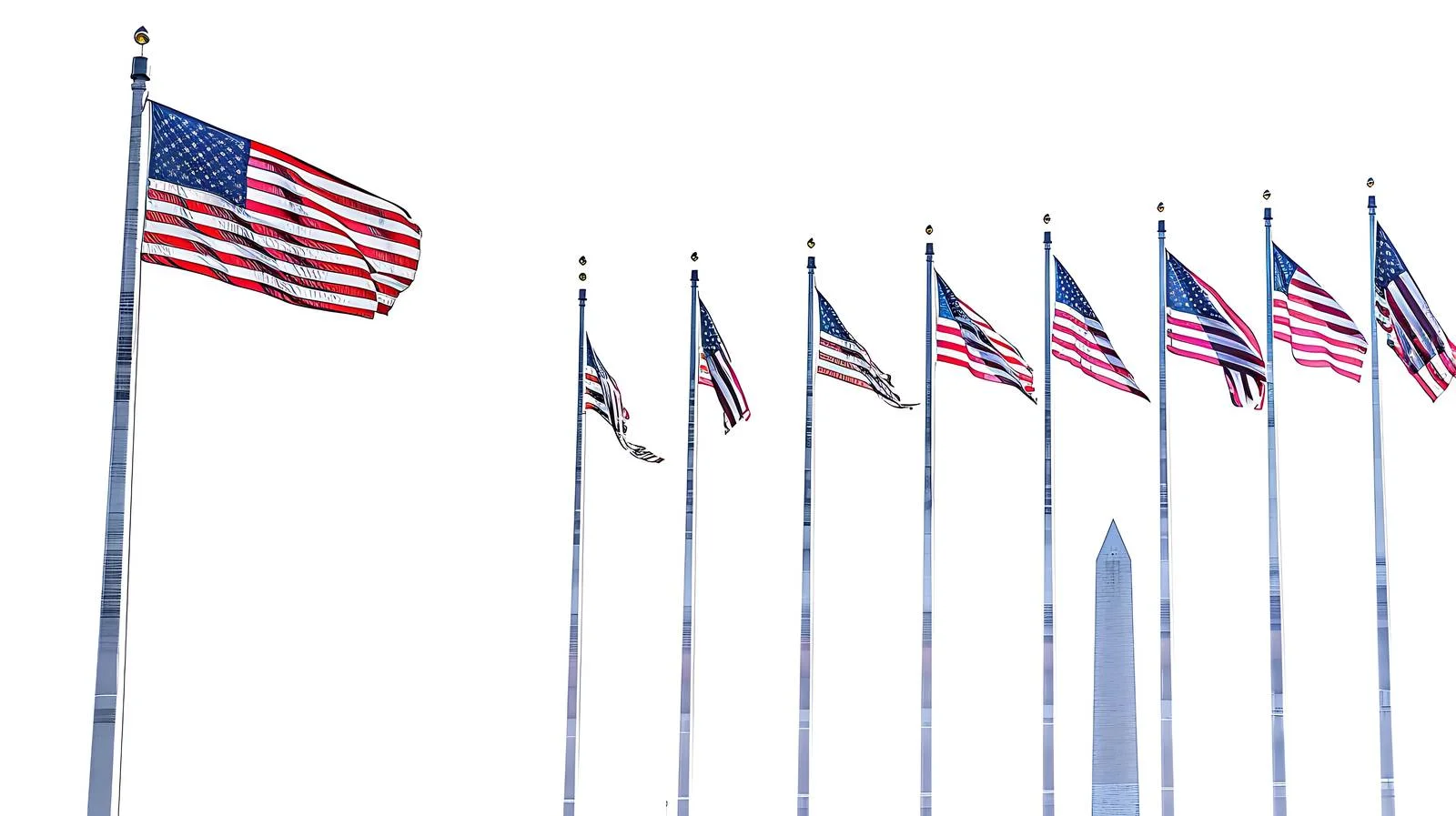National Flags near Washington Monument in Washington — free download from Dotvec