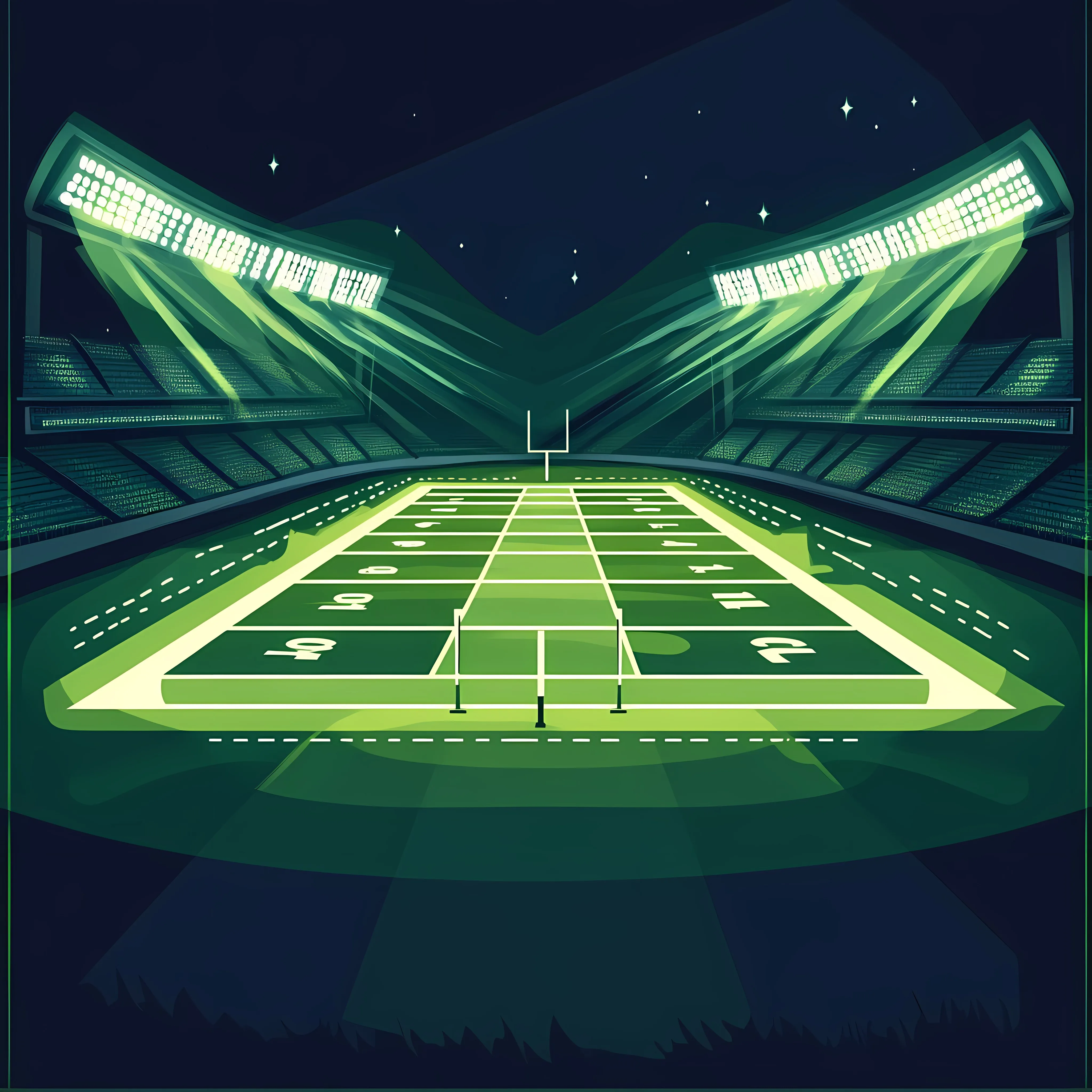 Brightly Lit American Football Field Illustration — free download from Dotvec